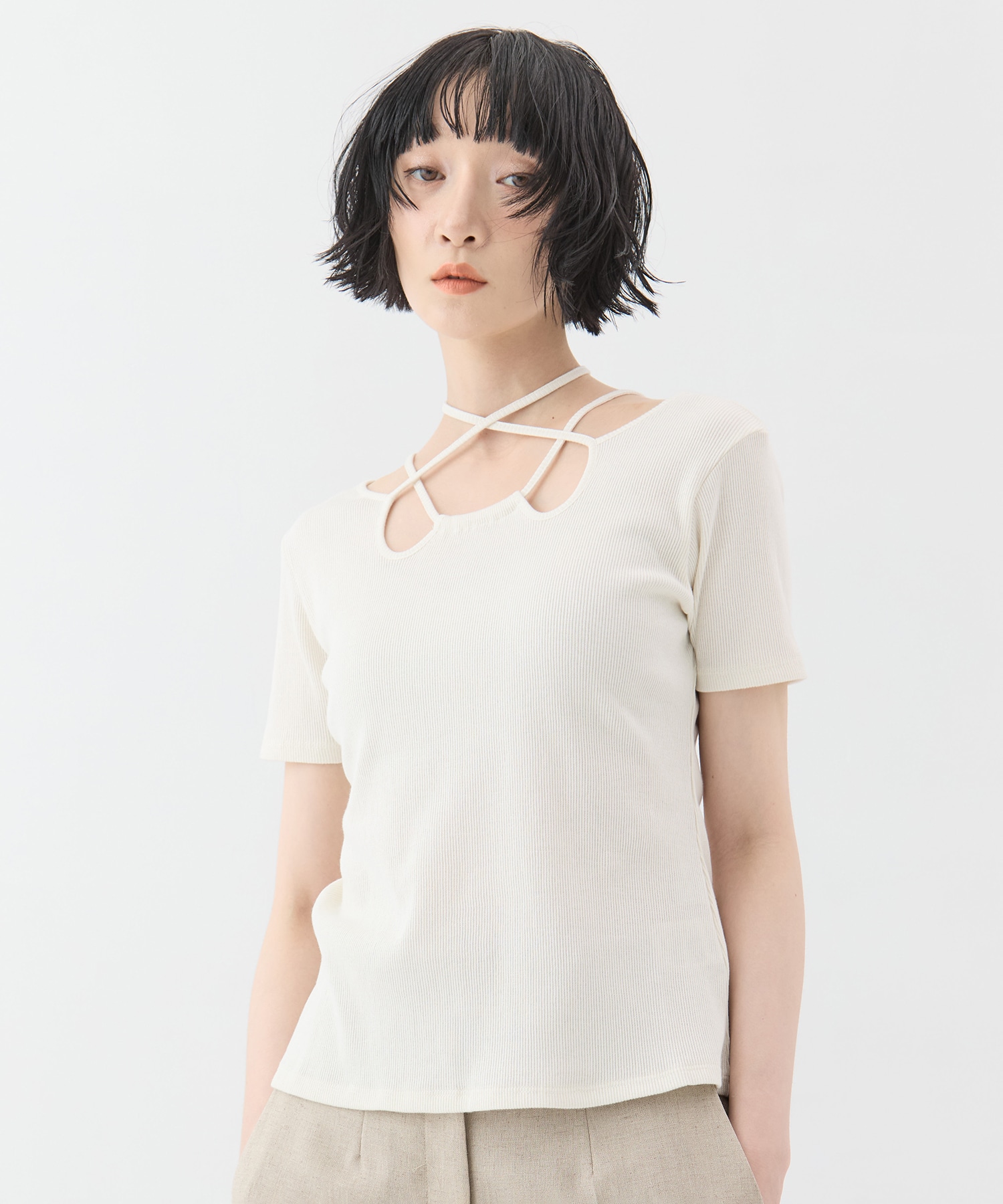 Glitter ivy halfsleeve tops MURRAL