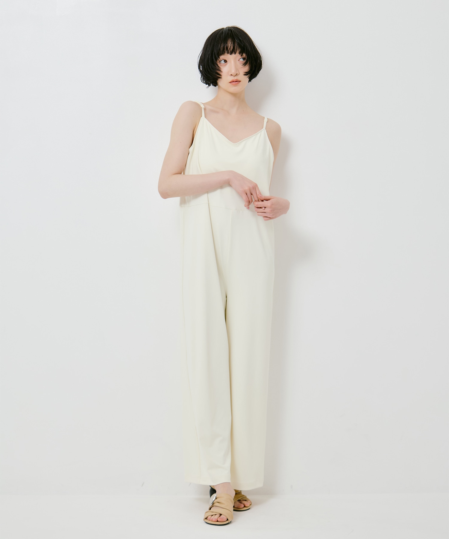 2WAY SILHOUETTE V NECK ROMPERS AMERI