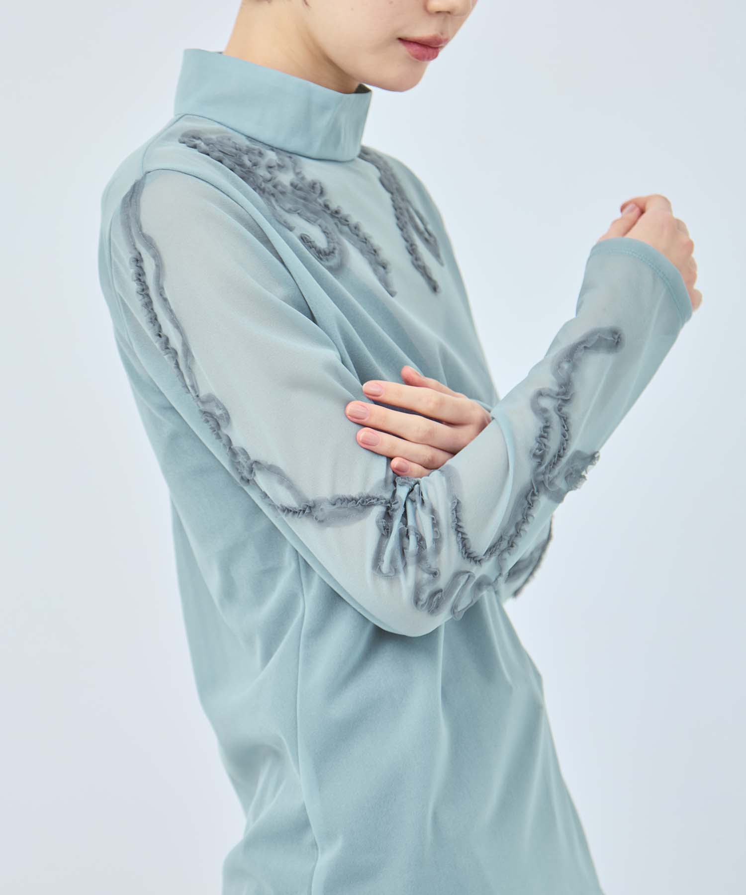 別注Moon road embroidered sheer top MURRAL