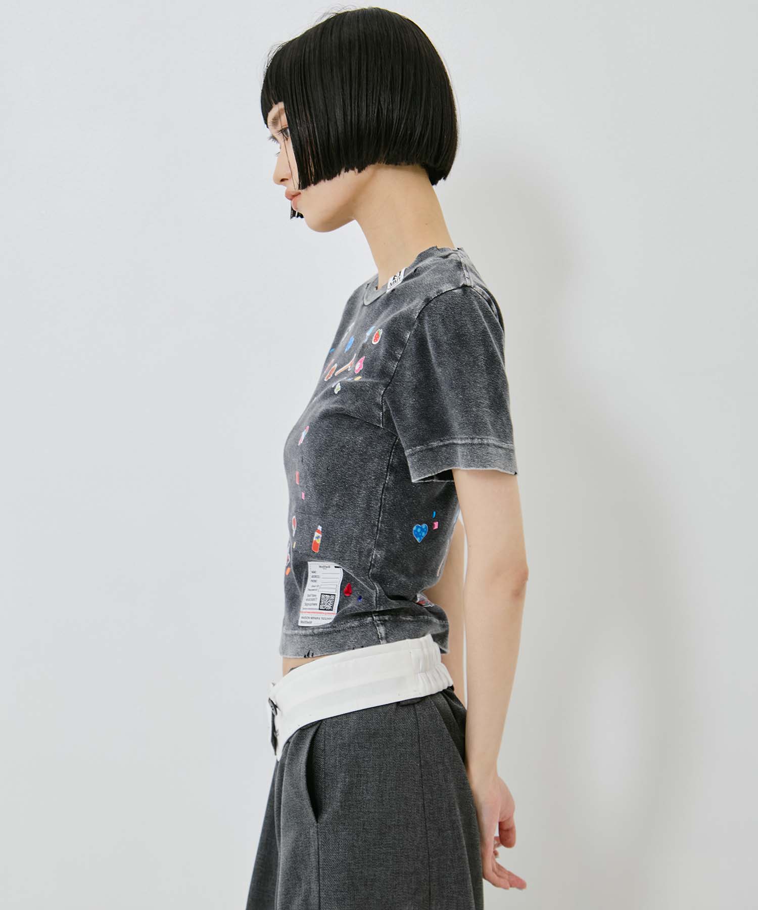 BLEACHED KIDS STICKER MINI TEE Maison MIHARA YASUHIRO