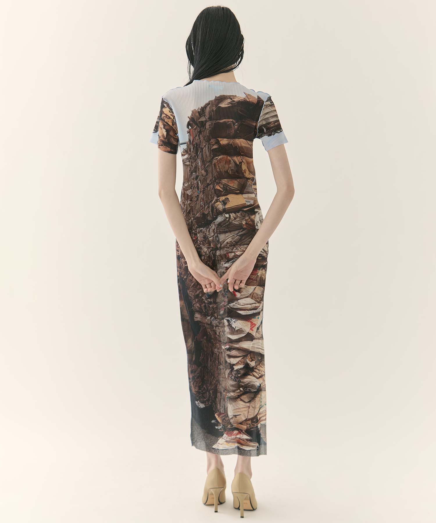 SHEER GRAPHIC DRESS SHORTSLEEVE kotohayokozawa