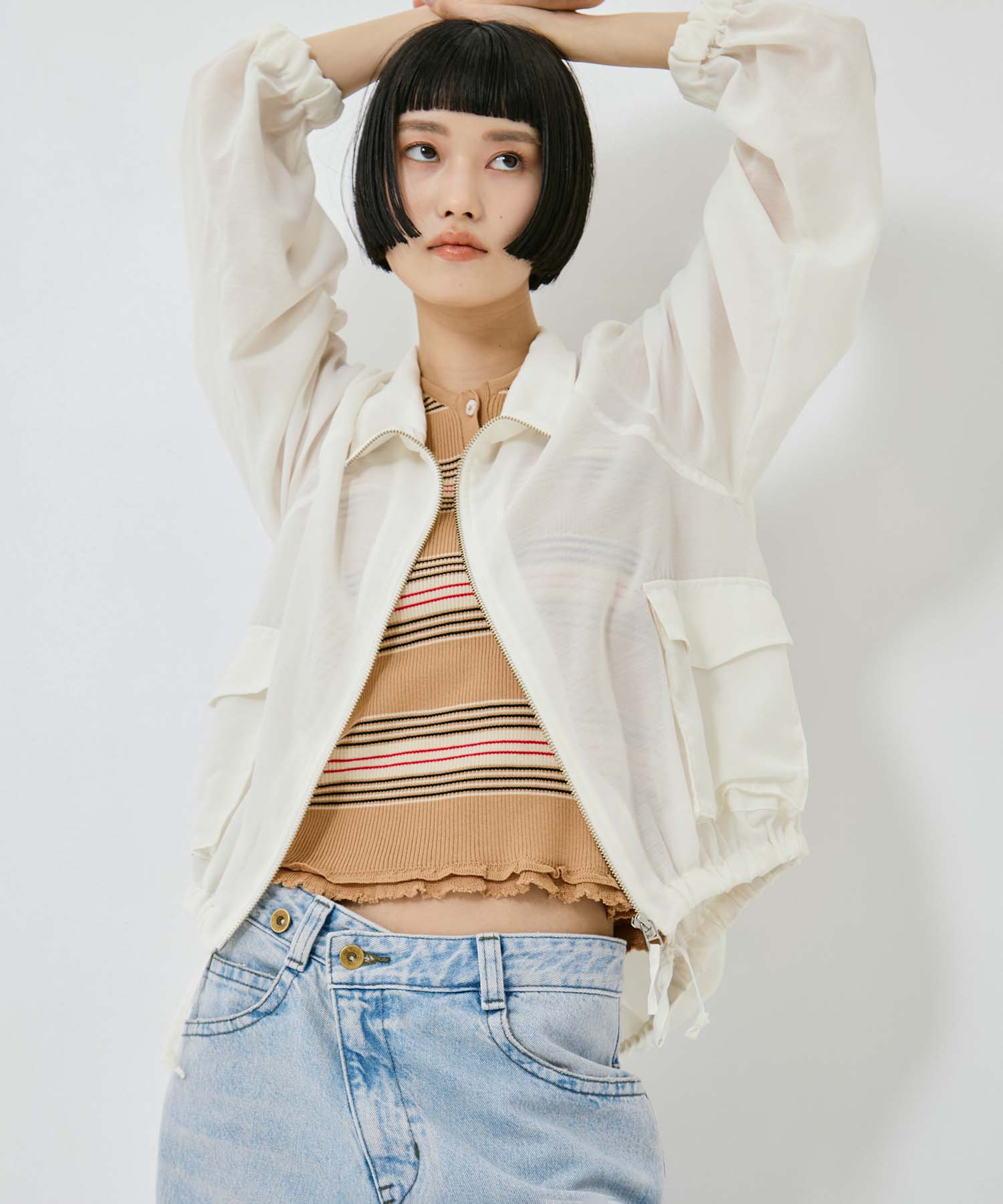 AKES-012K【ボーダーニットトップス】 AKANE UTSUNOMIYA