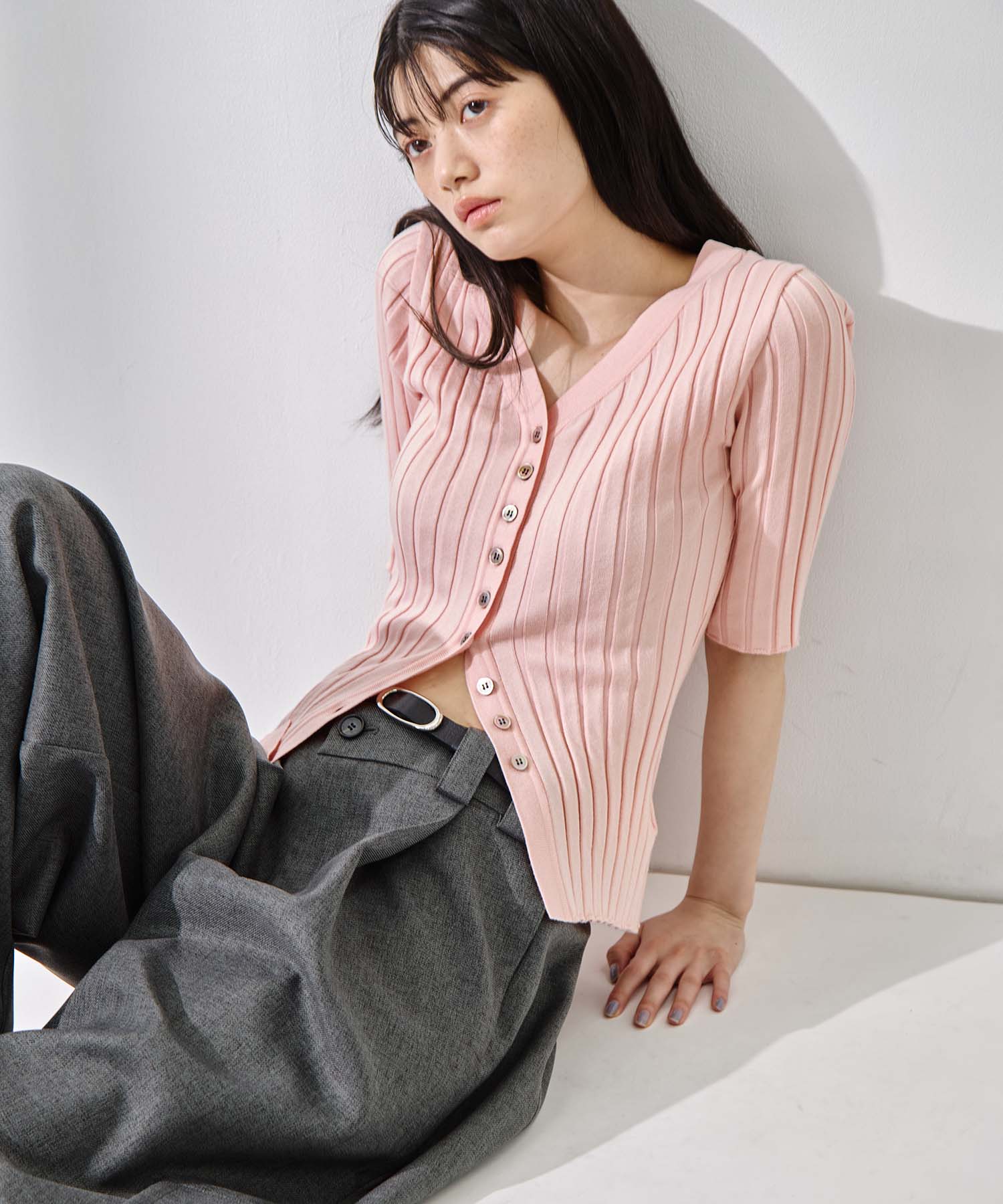 Silk Viscose Wide Rib Cardigan STUDIOUS