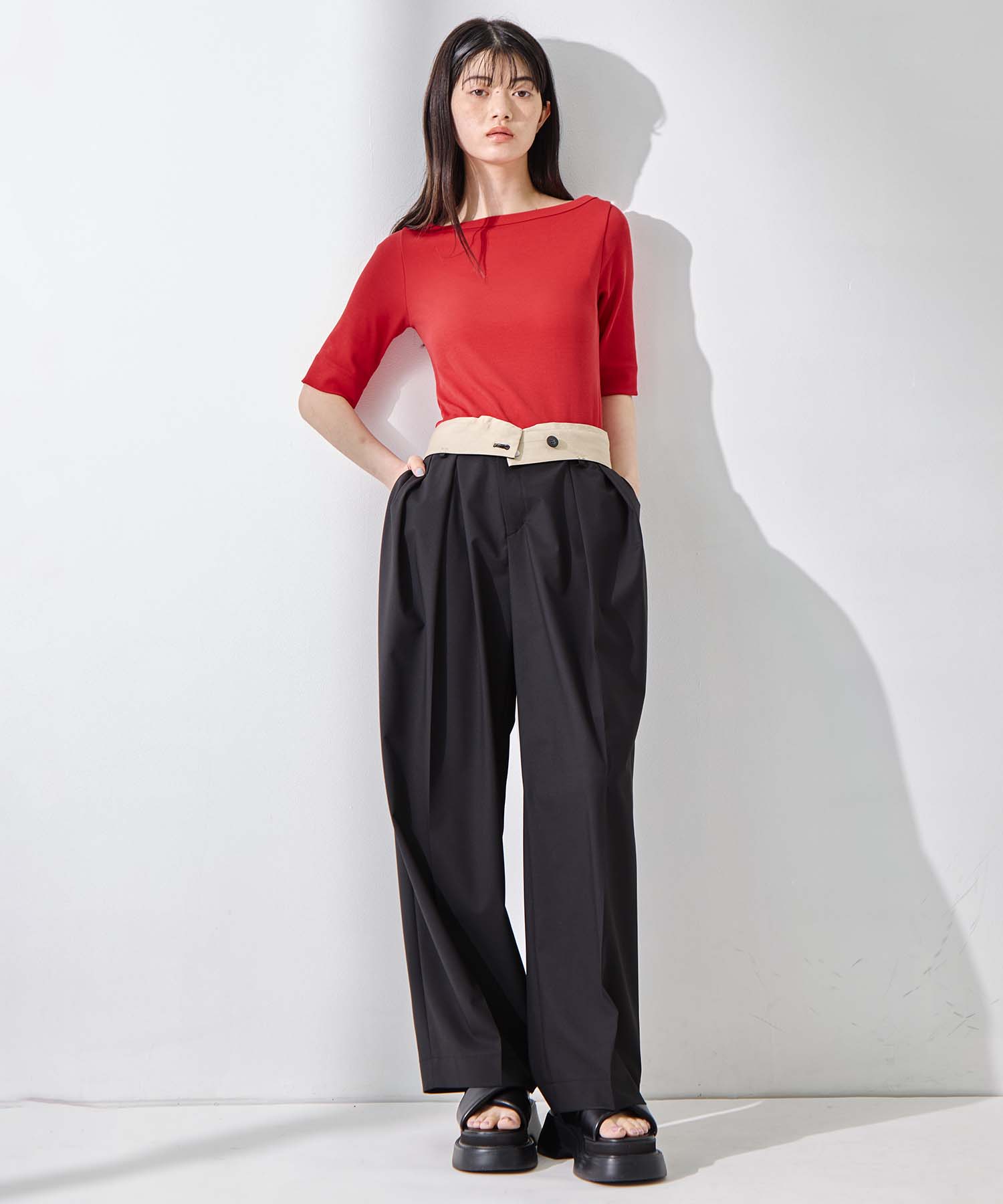 Double Tucked Stretch Trousers STUDIOUS