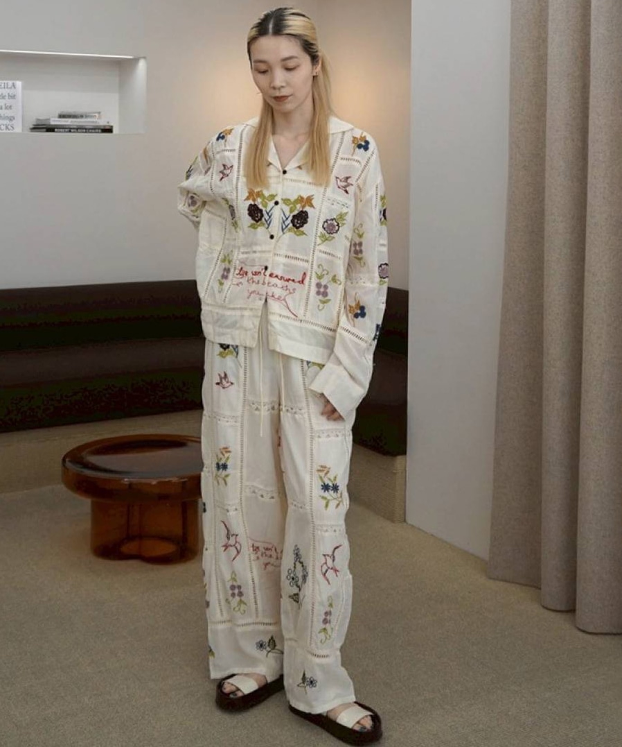 Embroidery Patchwork Trousers TODAYFUL