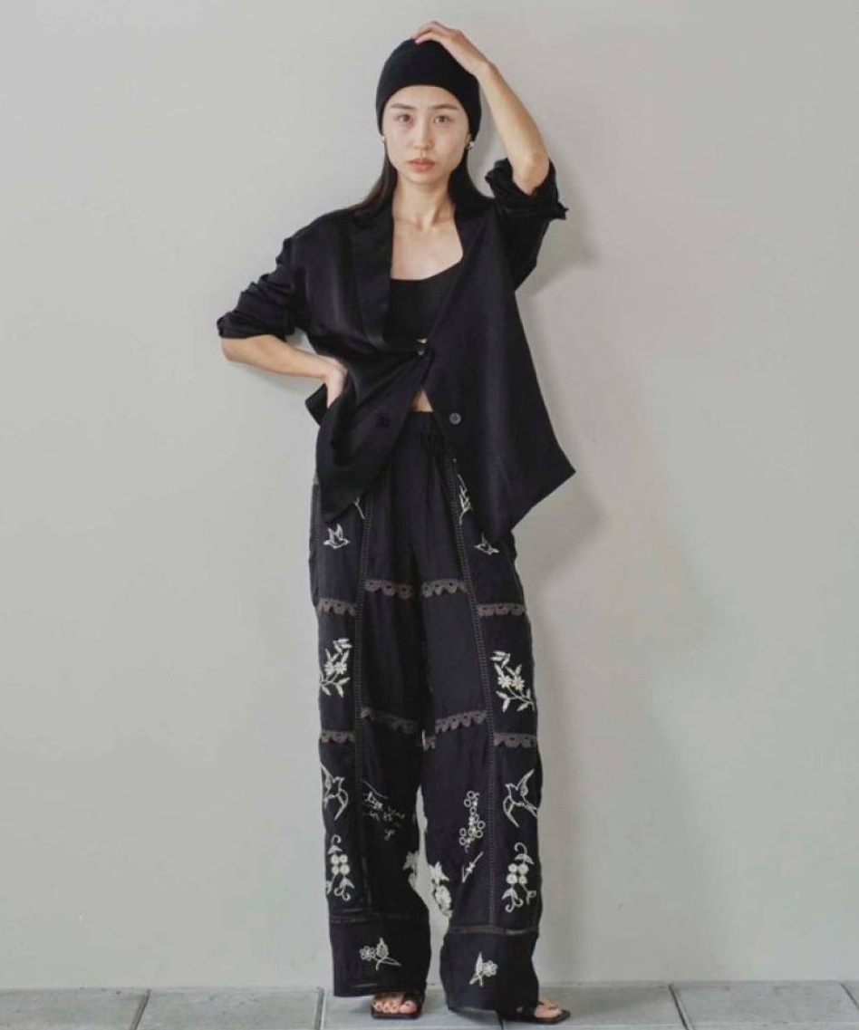 Embroidery Patchwork Trousers TODAYFUL