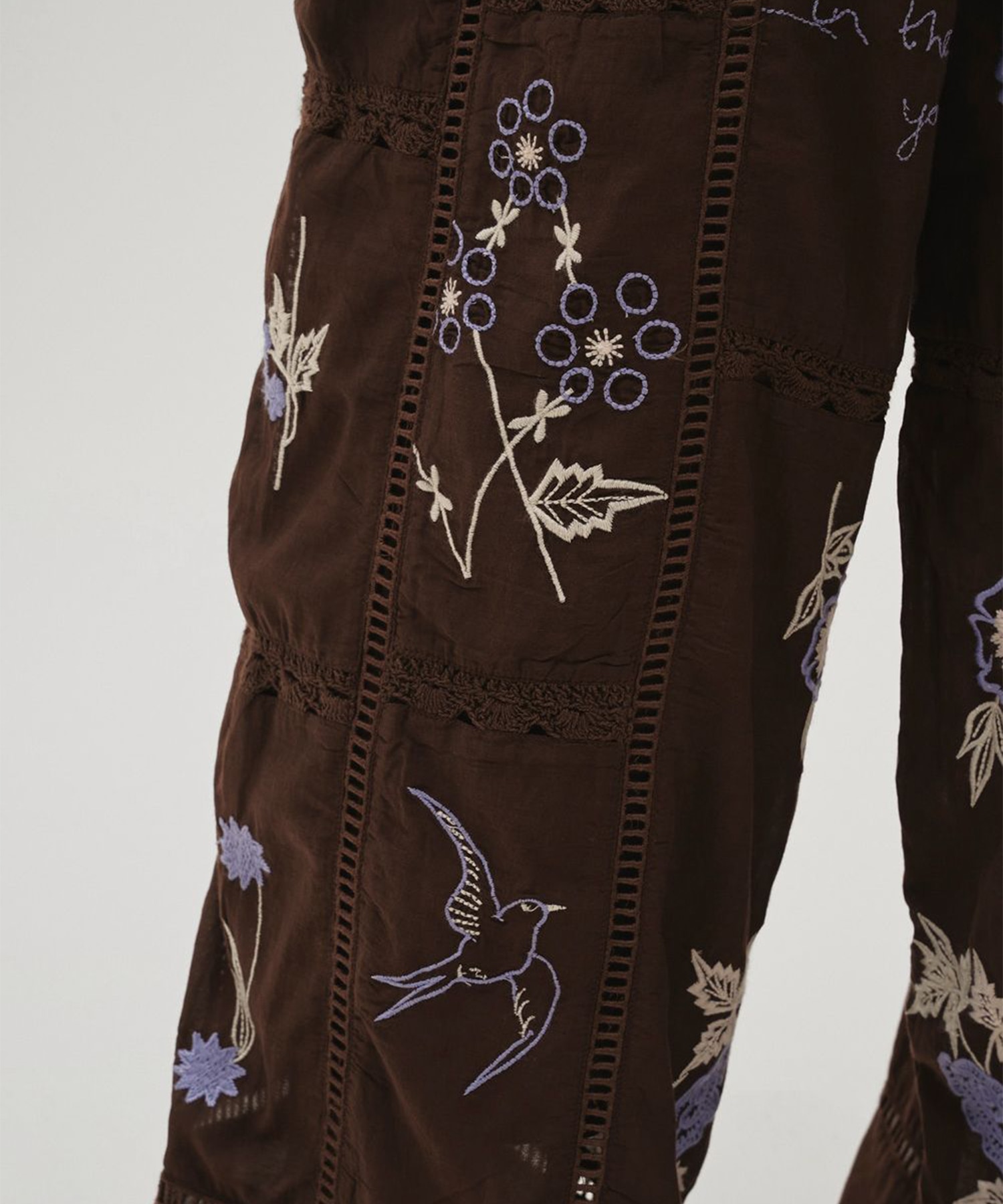 Embroidery Patchwork Trousers TODAYFUL