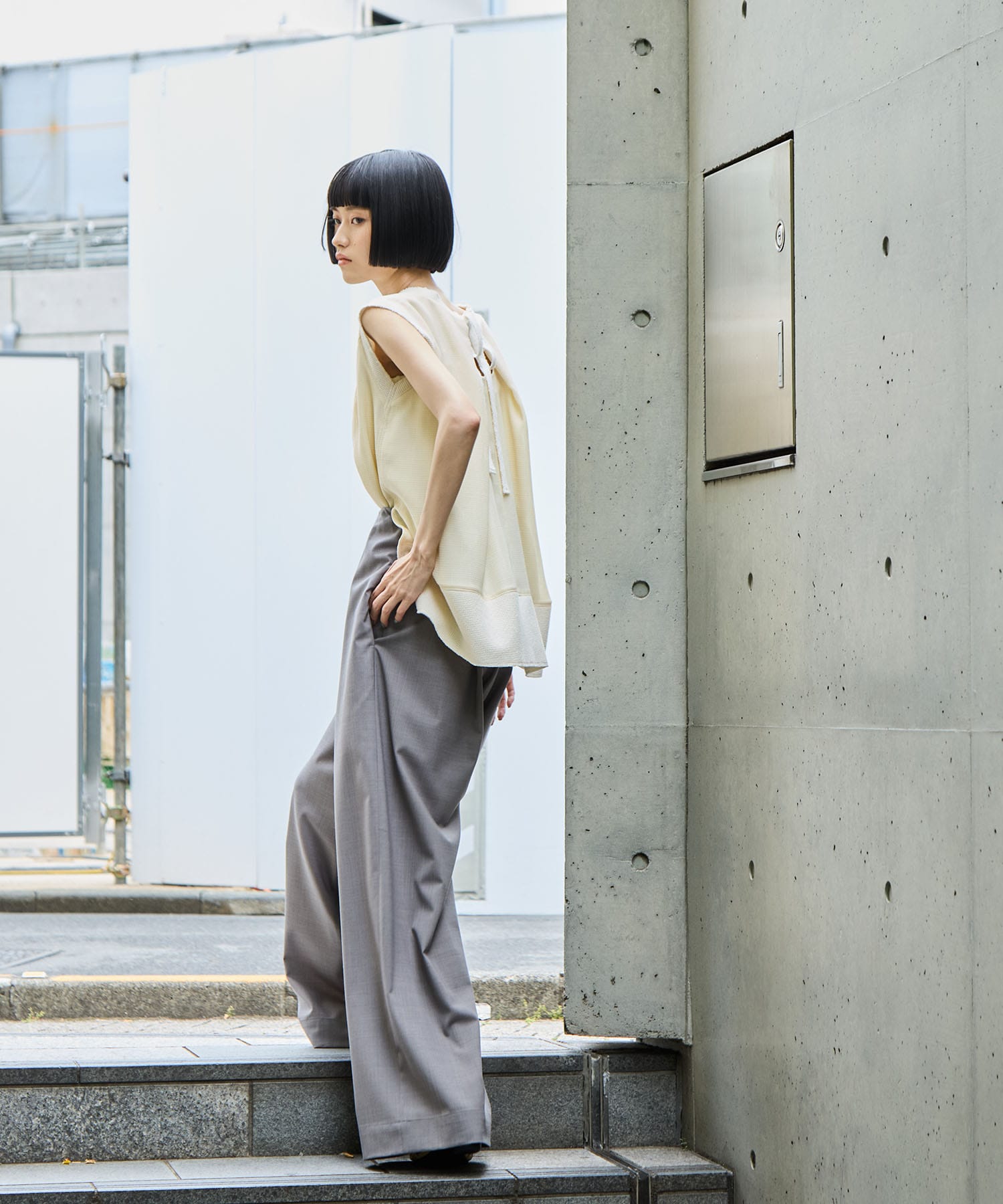Summer Wool Belted Trousers STUDIOUS