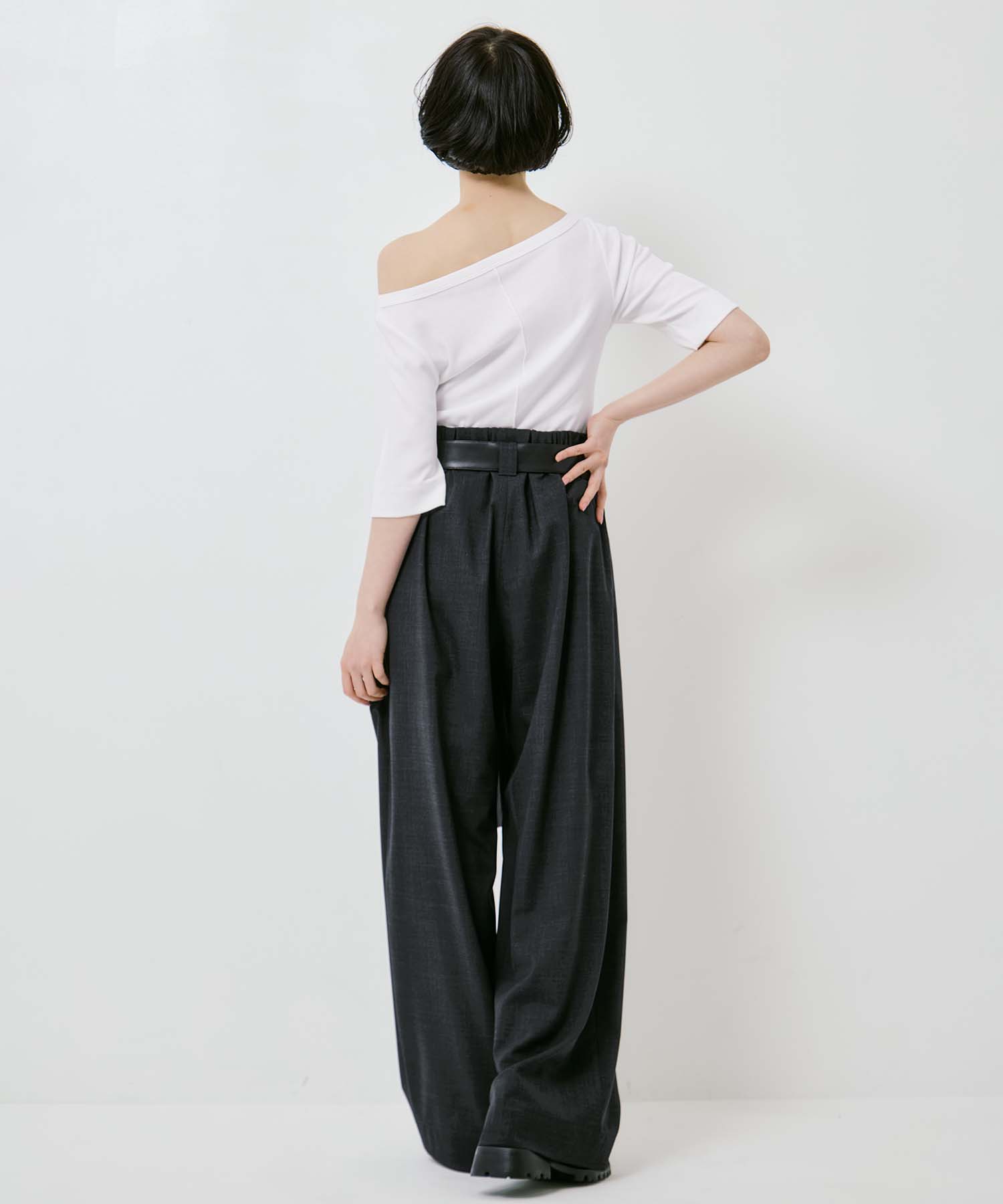 Summer Wool Belted Trousers STUDIOUS