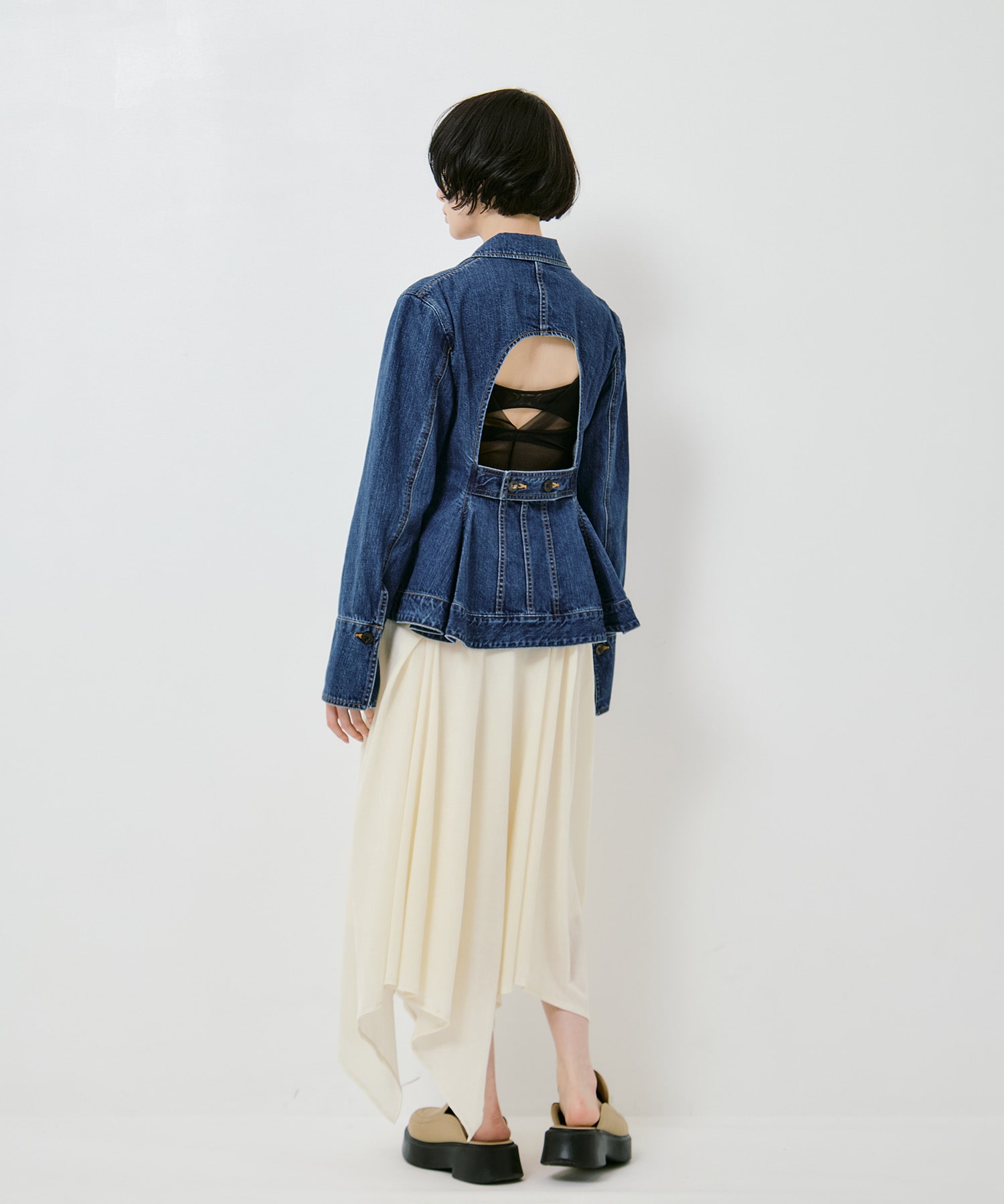 VELVET TULLE GATHERED SKIRT FETICO
