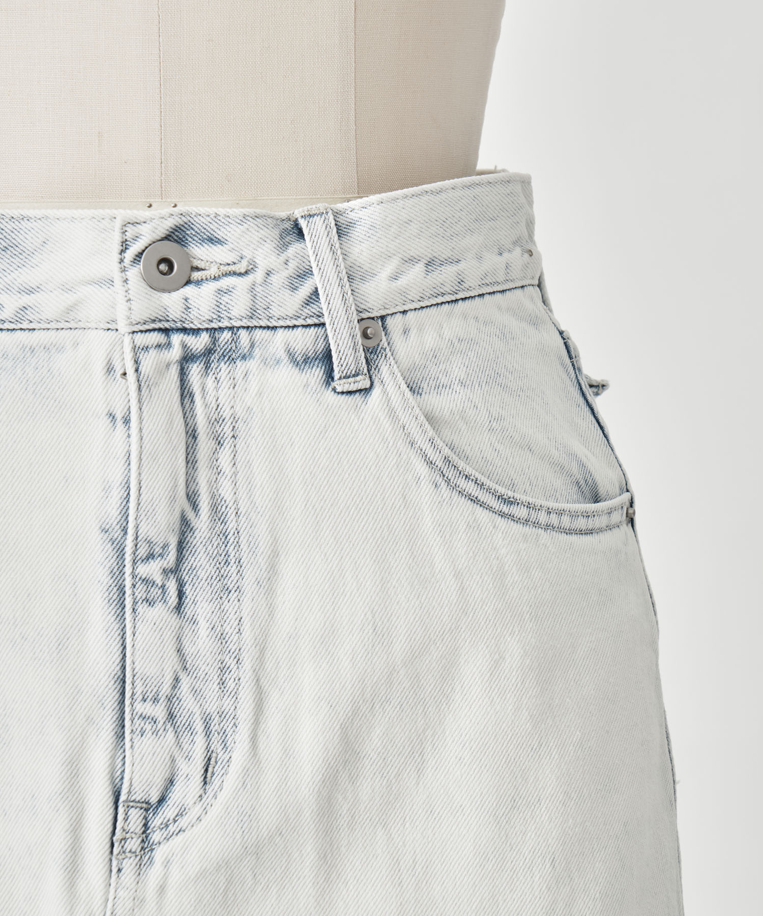 REMAKE LIKE DENIM LACE LAYERED SKIRT AMERI