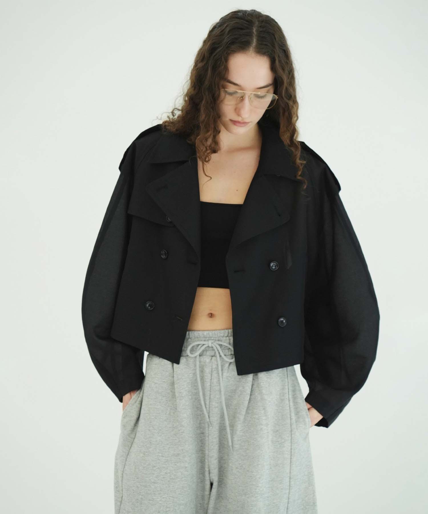 SHEER SHORT TRENCH JACKET CLANE