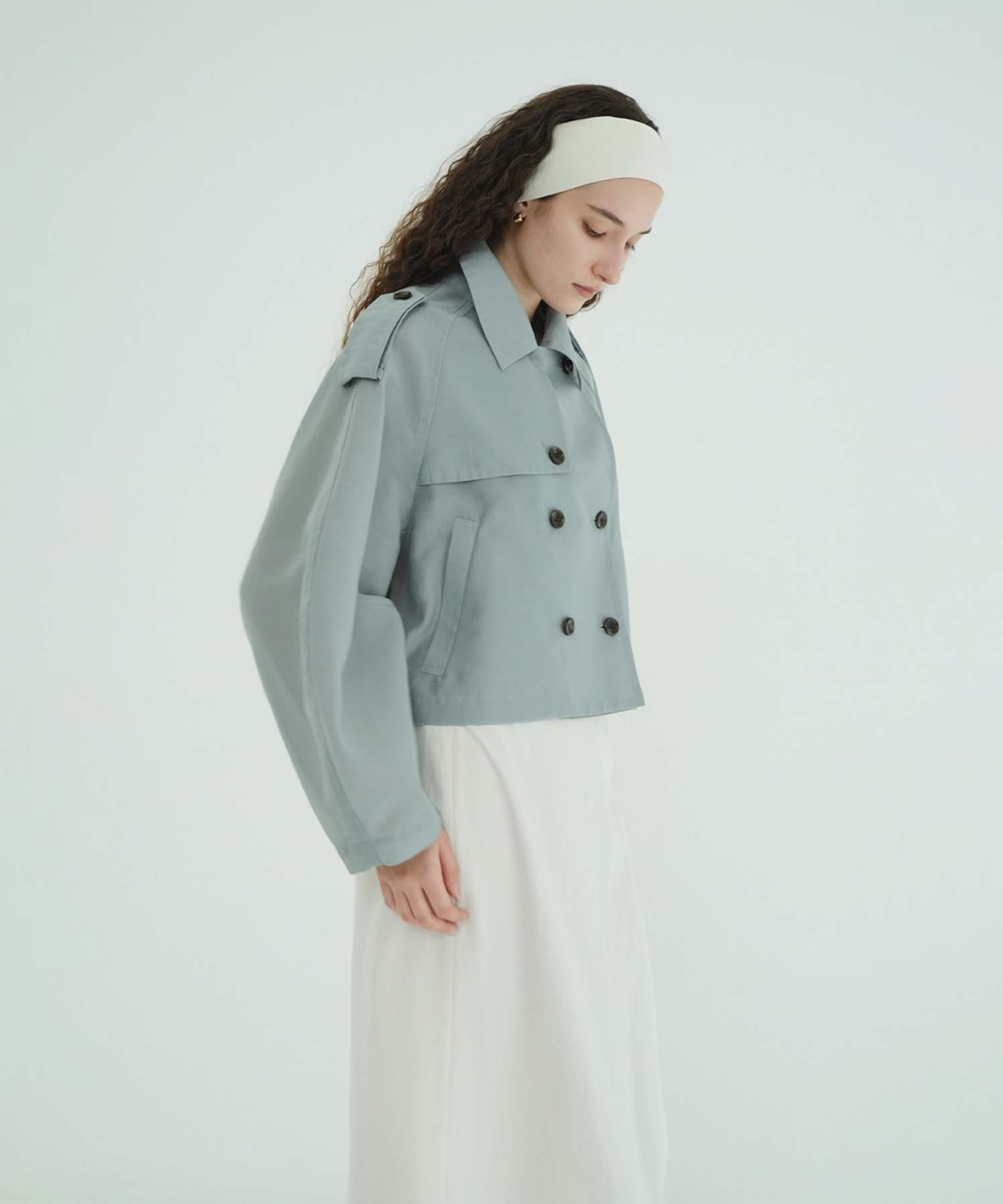 SHEER SHORT TRENCH JACKET CLANE