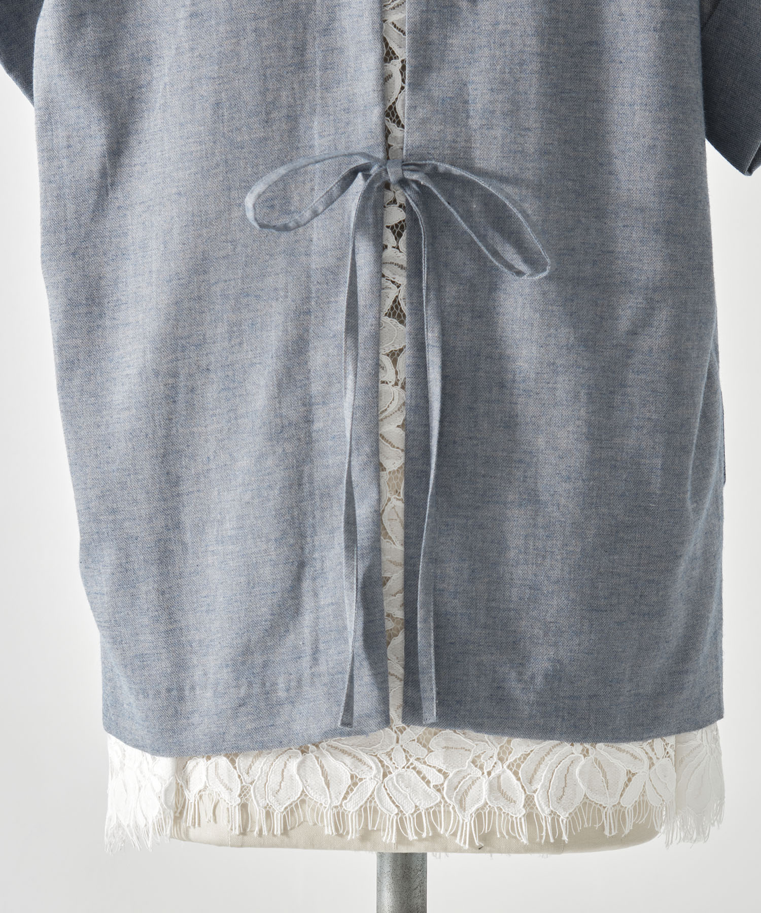 MELANGE LACE VEST LAYERED JACKET AMERI