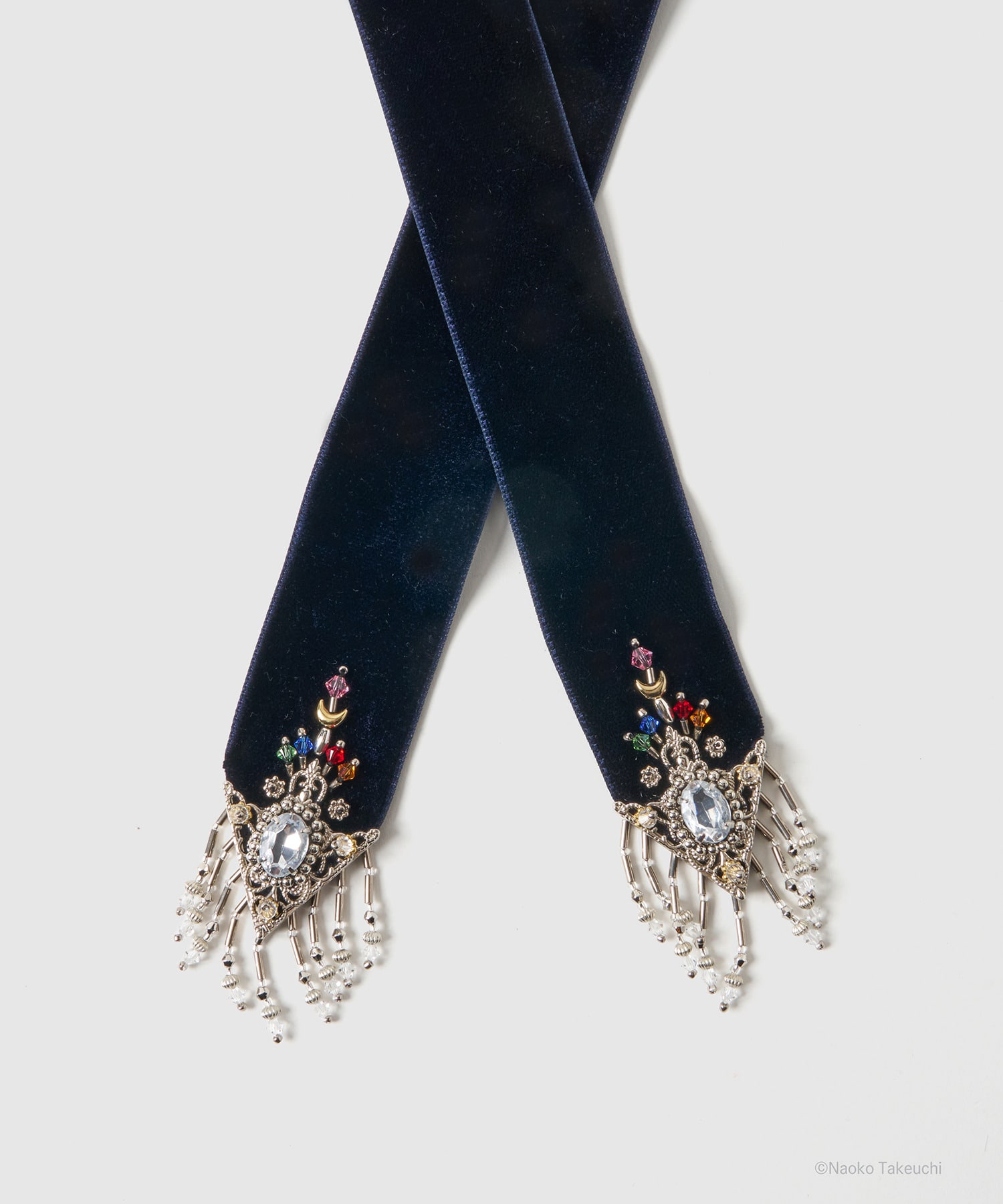 5 Sailor Guardians crystal silver tip velvet long ribbon tanakadaisuke