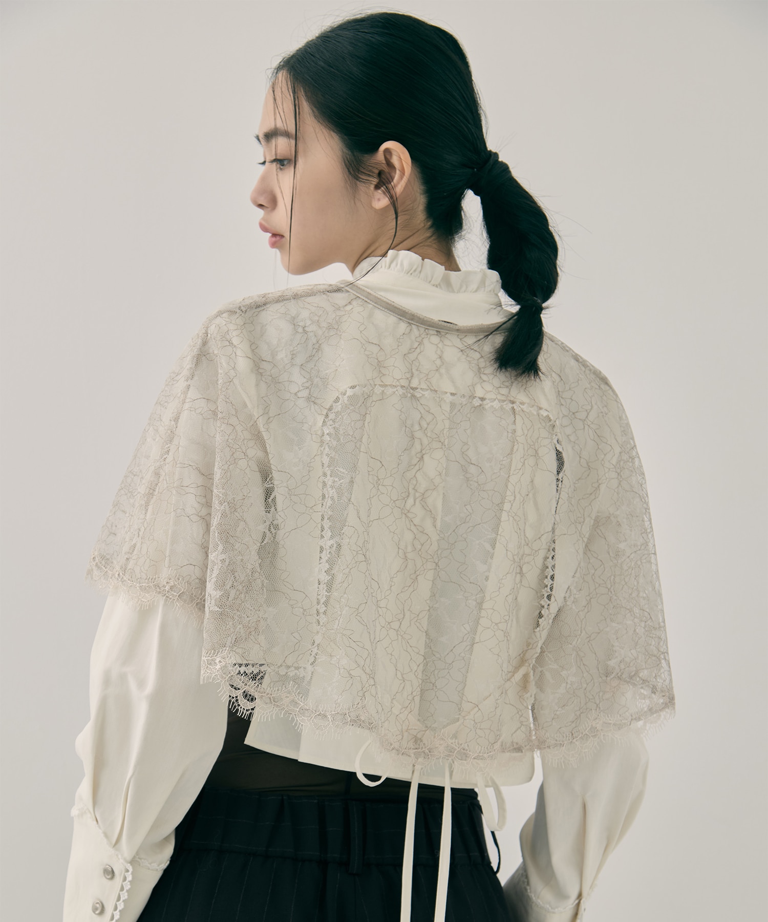 flower lace velvet ribbon cape tanakadaisuke