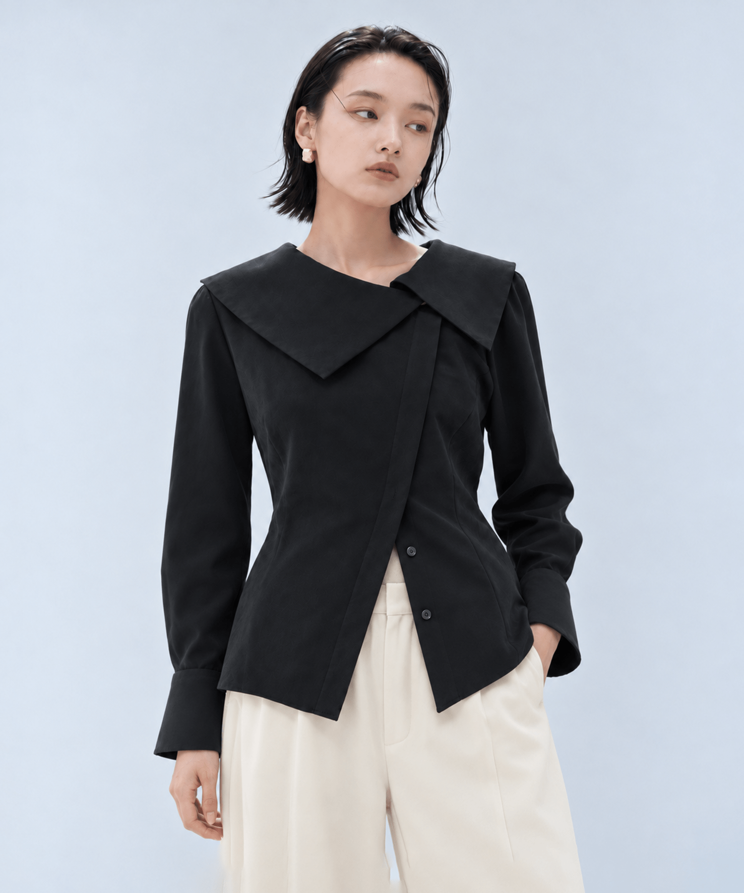 Fibril Scarf-Neck Blouse STUDIOUS