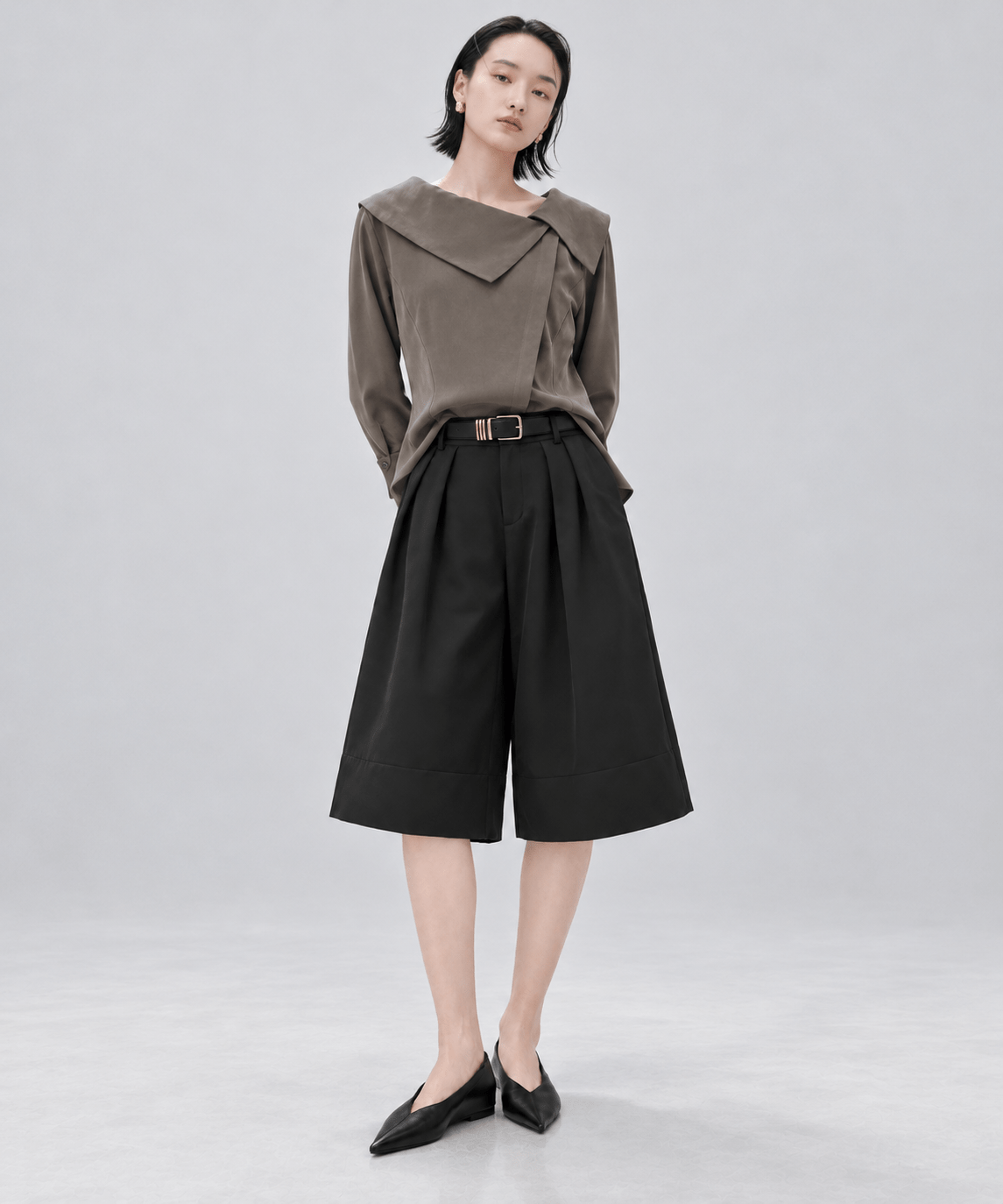 Fibril Scarf-Neck Blouse STUDIOUS