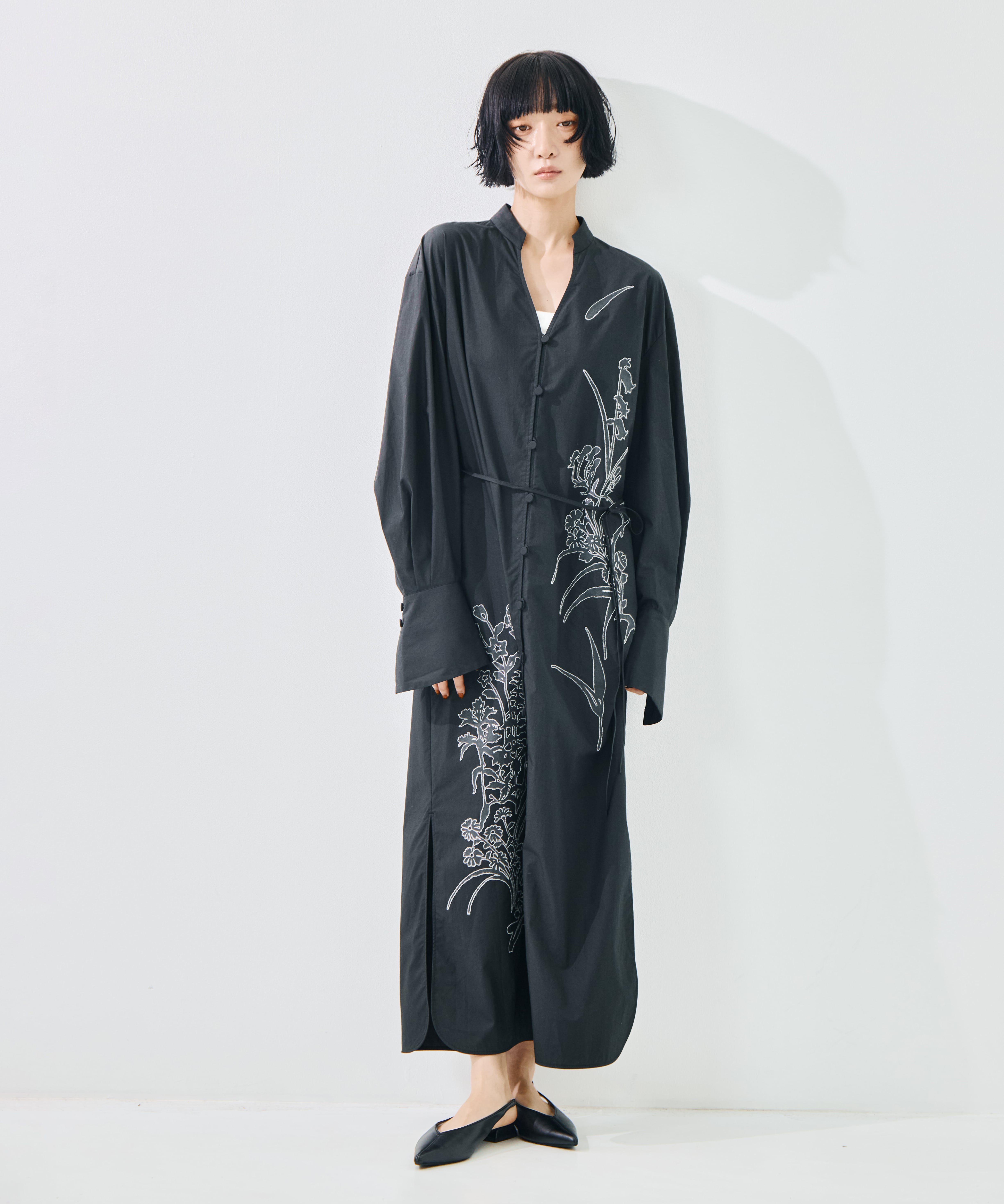 Washi Print Shirt Dress Mame Kurogouchi