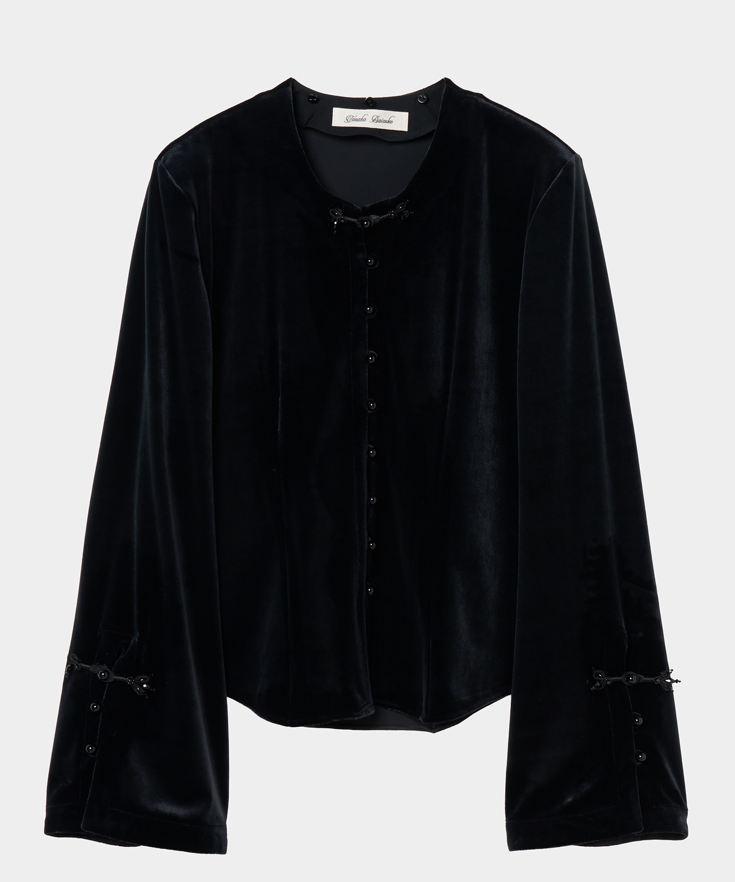 china button velour cardigan tanakadaisuke