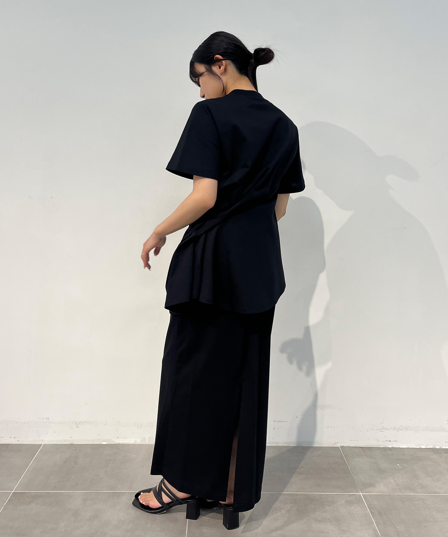 Cotton Jersey Asymmetric T-Shirt Mame Kurogouchi