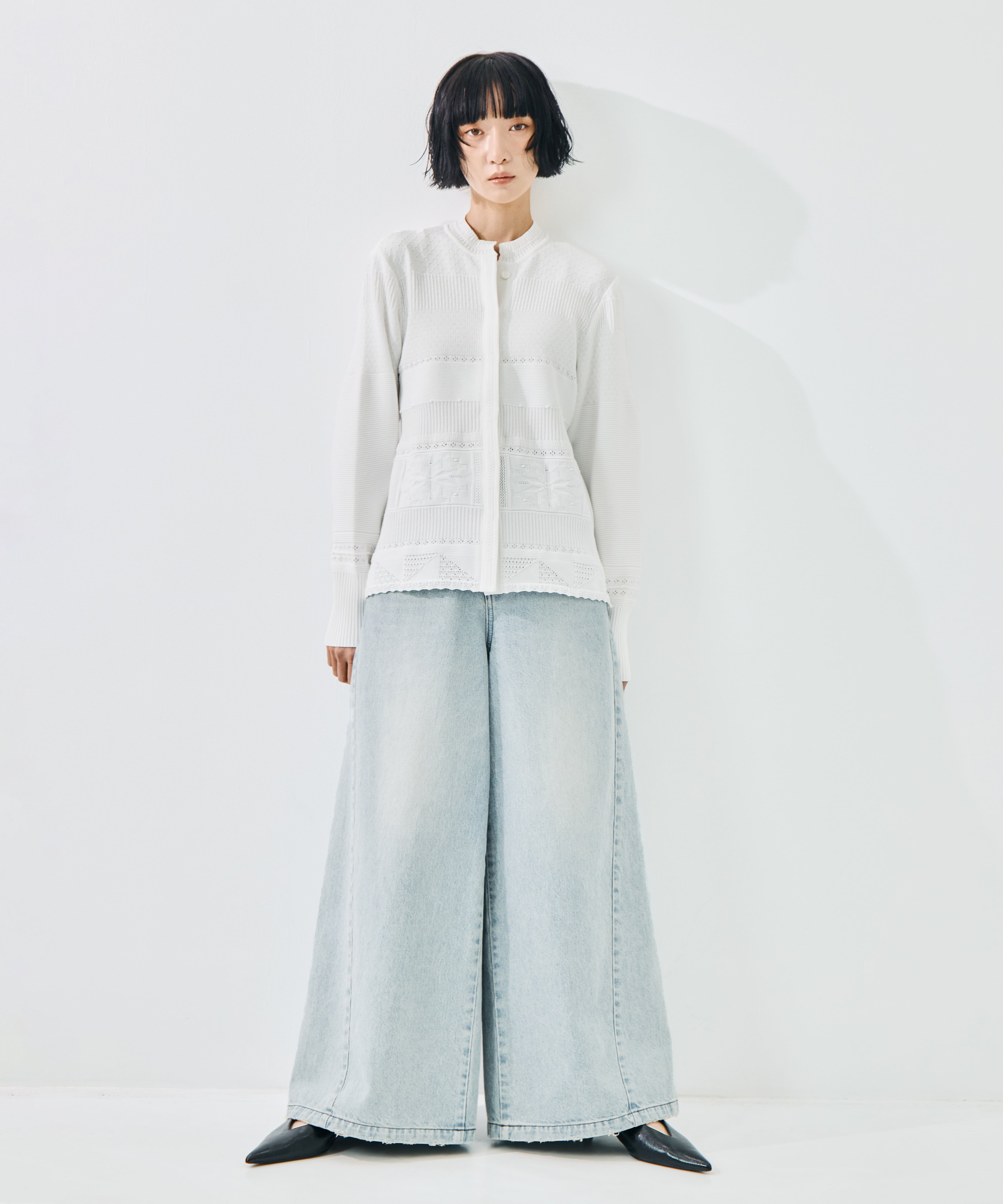 Knit Lace Cardigan Mame Kurogouchi