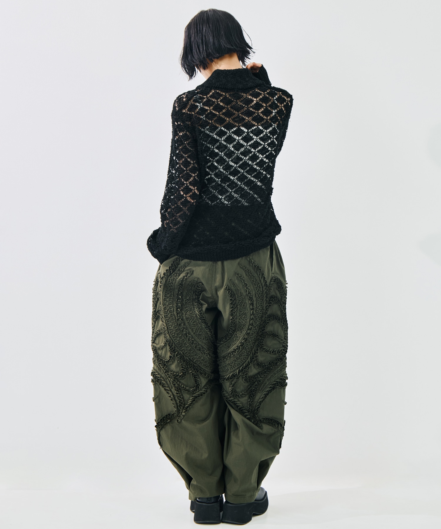 WIDE TATOO EMBROIDERY PANTS TAAKK