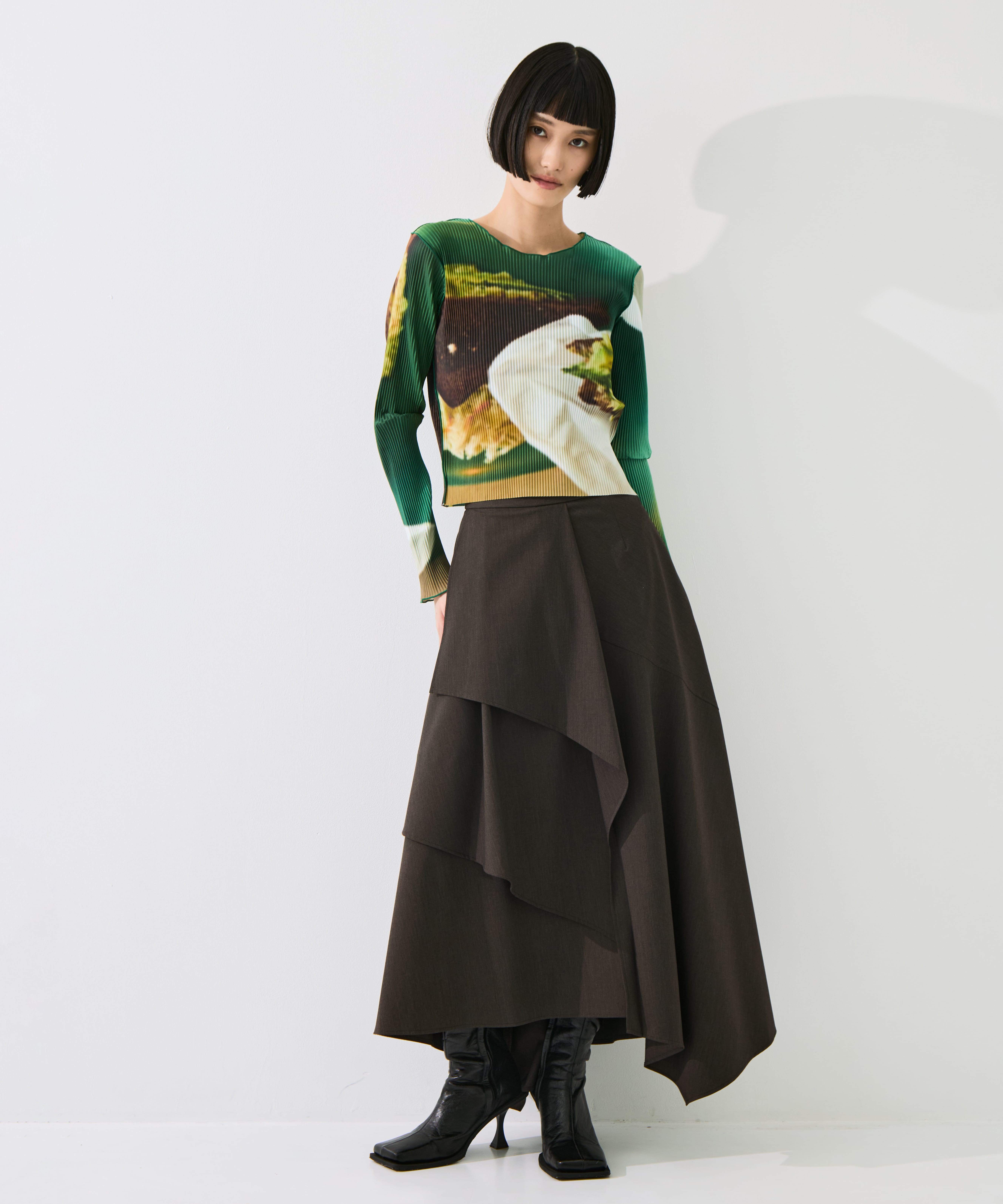 Layered Flare Skirt STUDIOUS