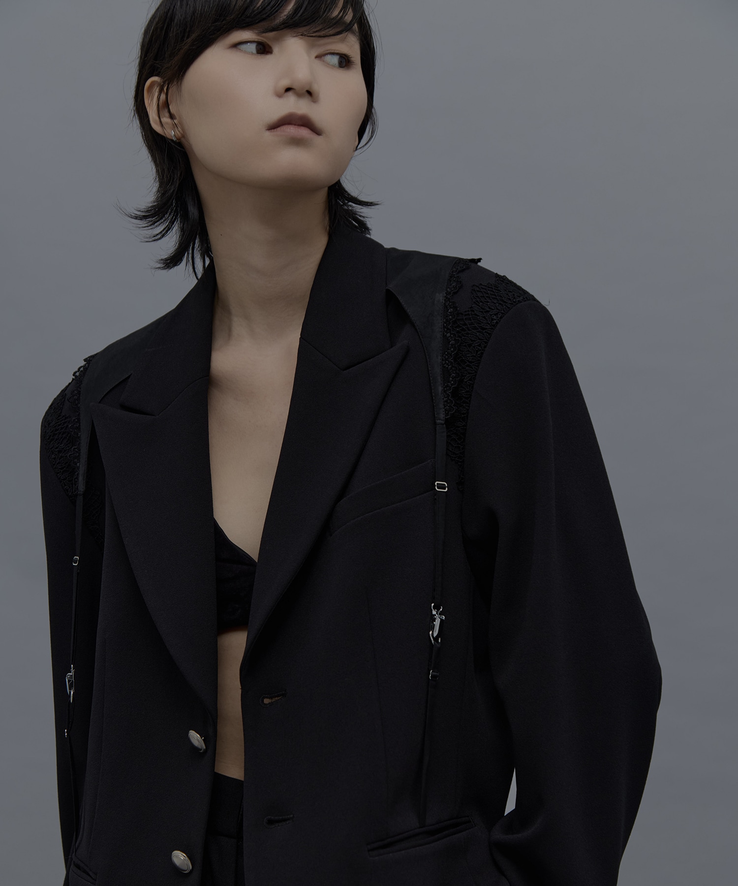 garter collar peaked lapel jacket tanakadaisuke