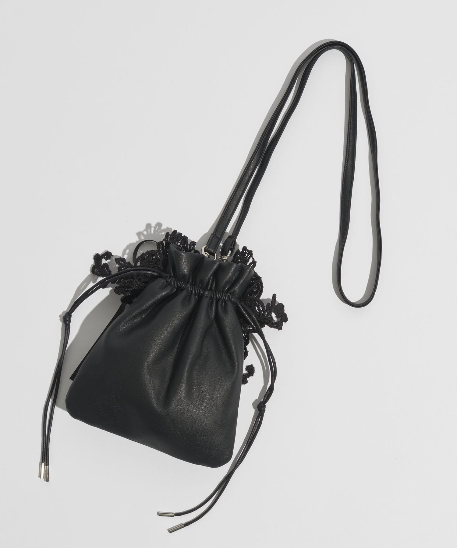 lace flower drawstring sacoche tanakadaisuke