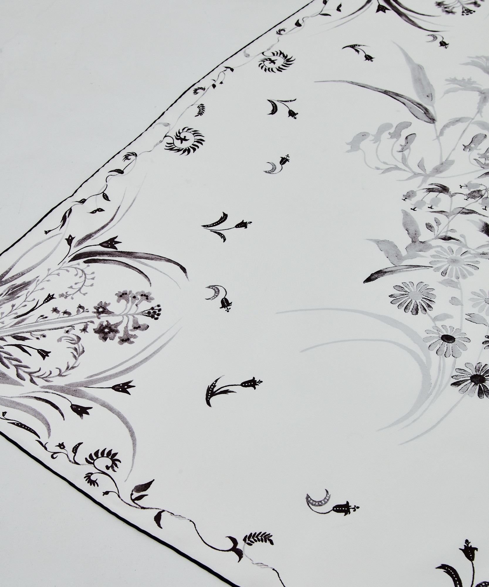Hand Printed Silk Scarf Mame Kurogouchi