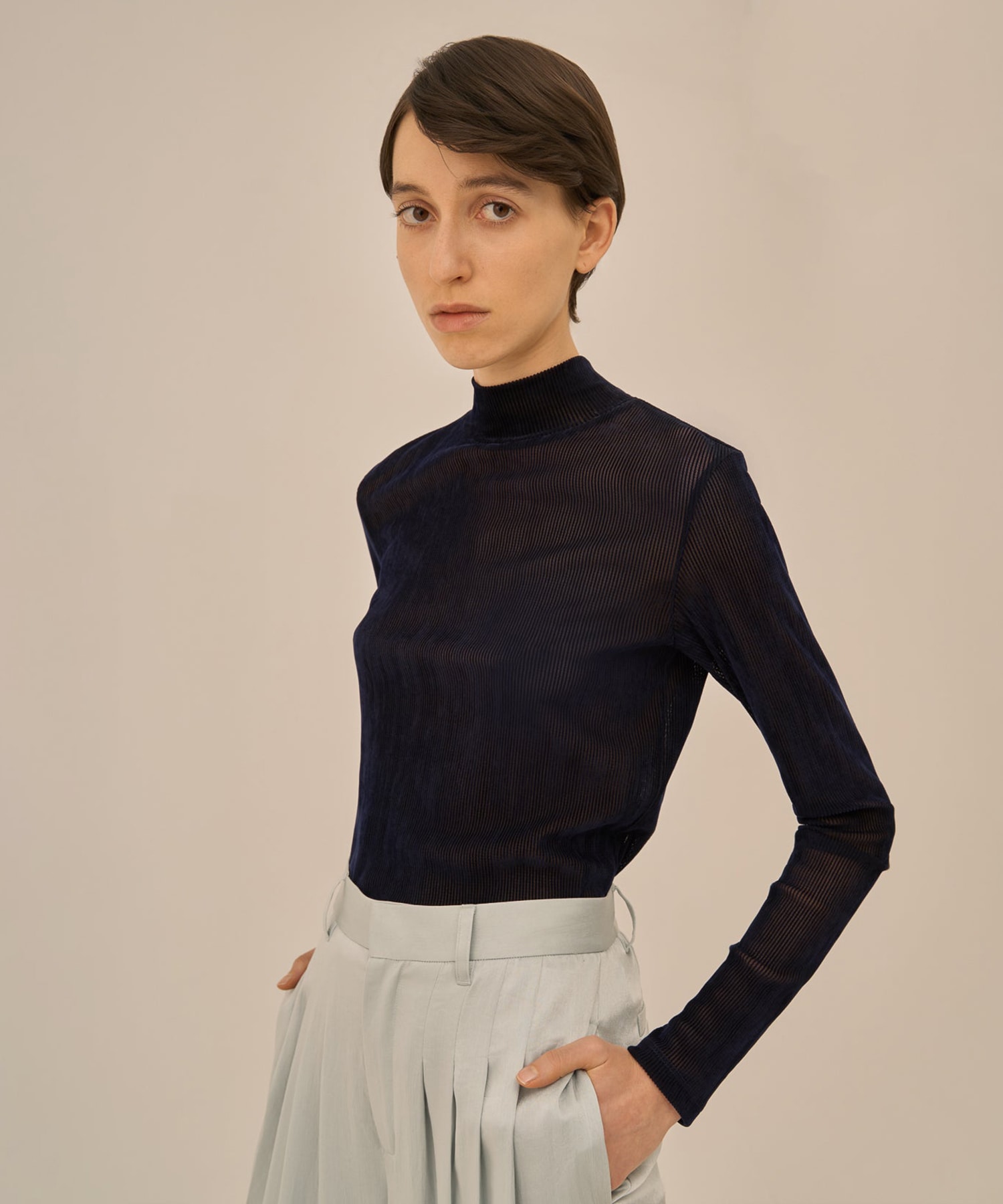 Claudia tie jersey pullover AKIRANAKA
