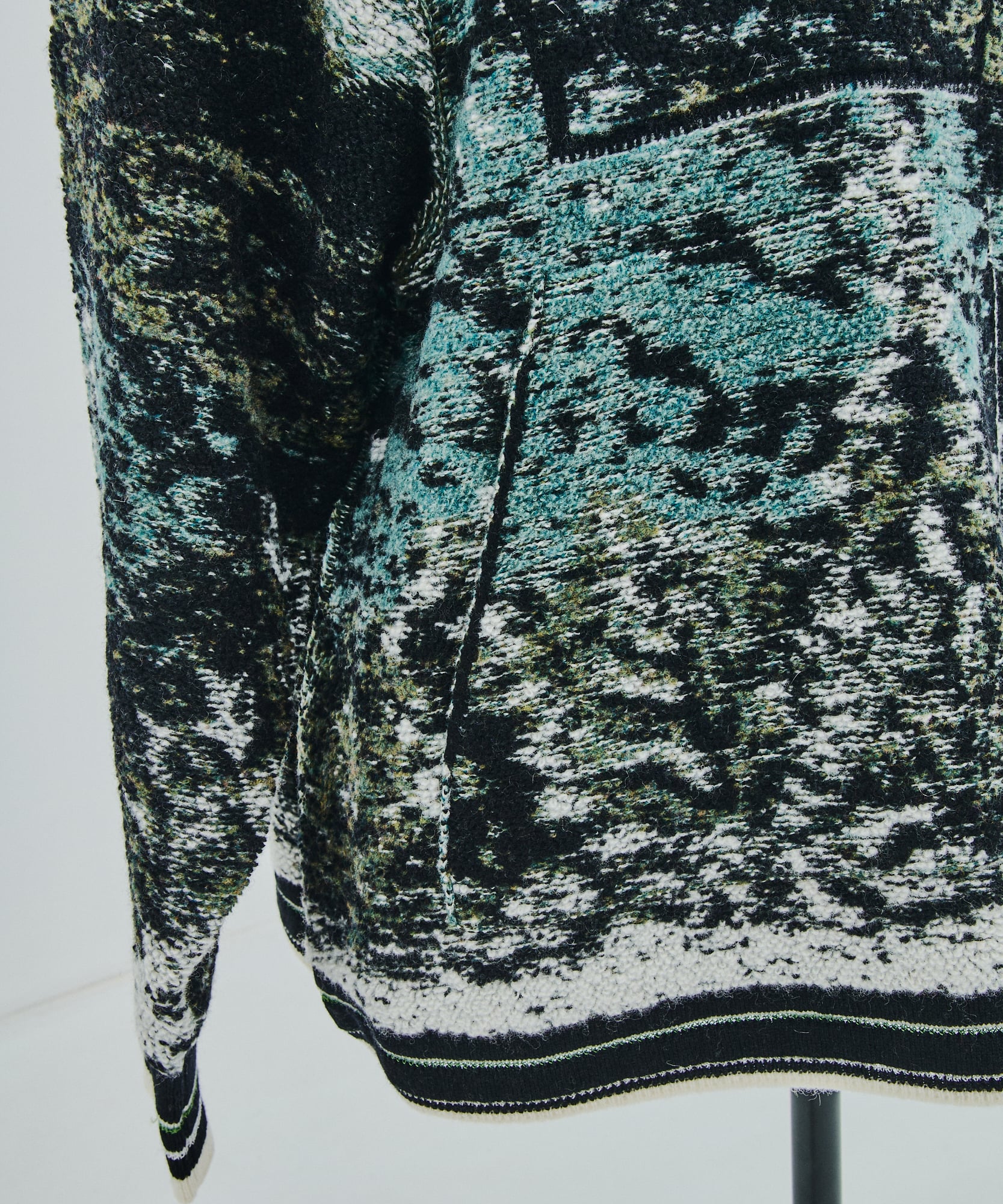 Pile Jacquard Half Zip Knit Top Mame Kurogouchi