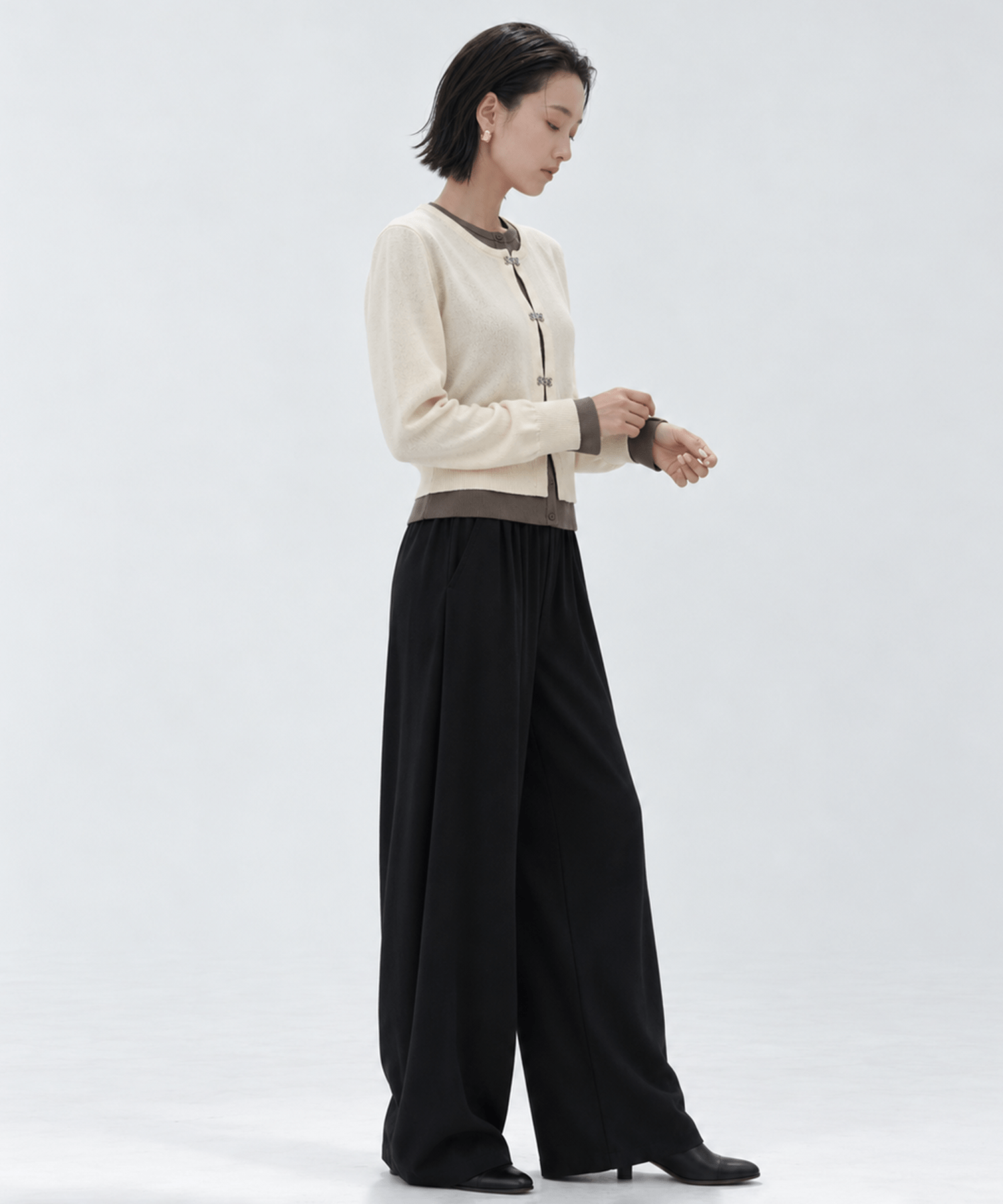 Double Layer Knit Cardigan STUDIOUS