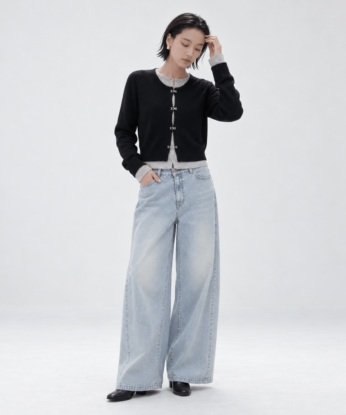 Double Layer Knit Cardigan STUDIOUS
