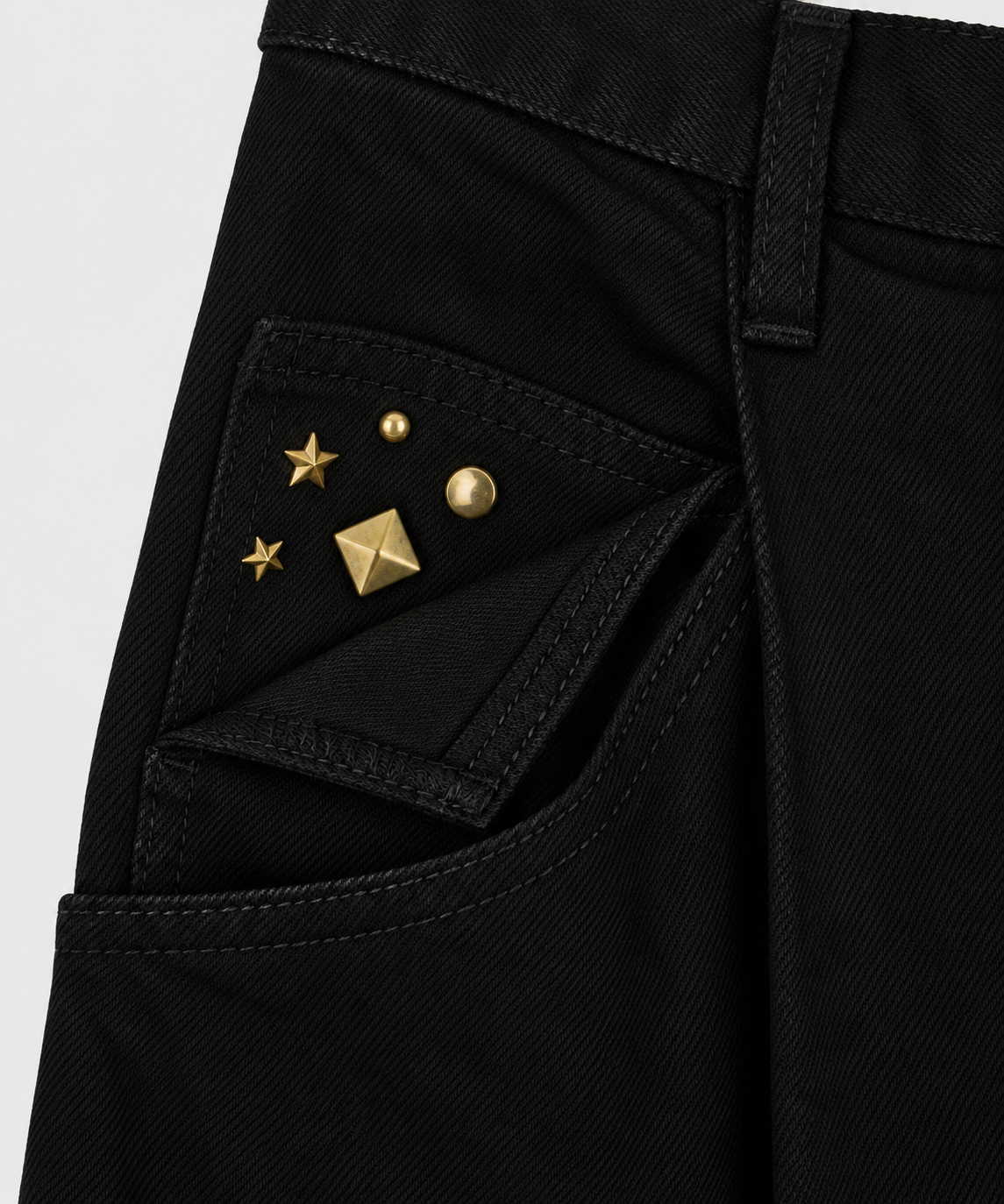 TATTOO STUDS DENIM PANTS AMERI