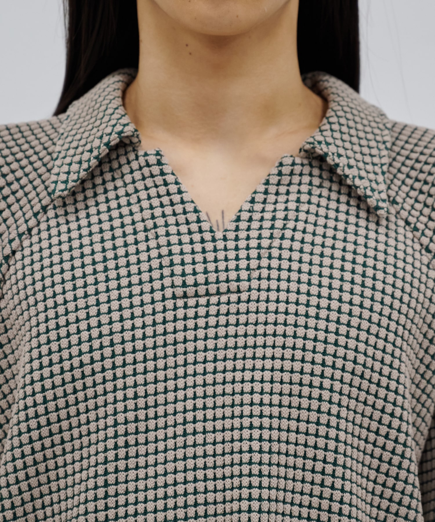 別注 Big Waffle V-Neck Shirt MATSUFUJI