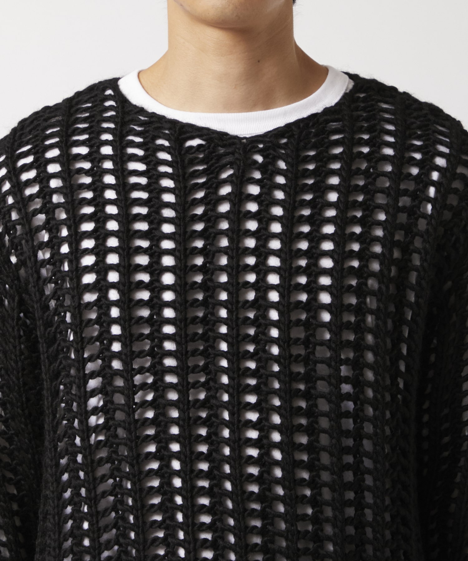 SEMI SHEER OPEN KNIT SWEATER NVRFRGT