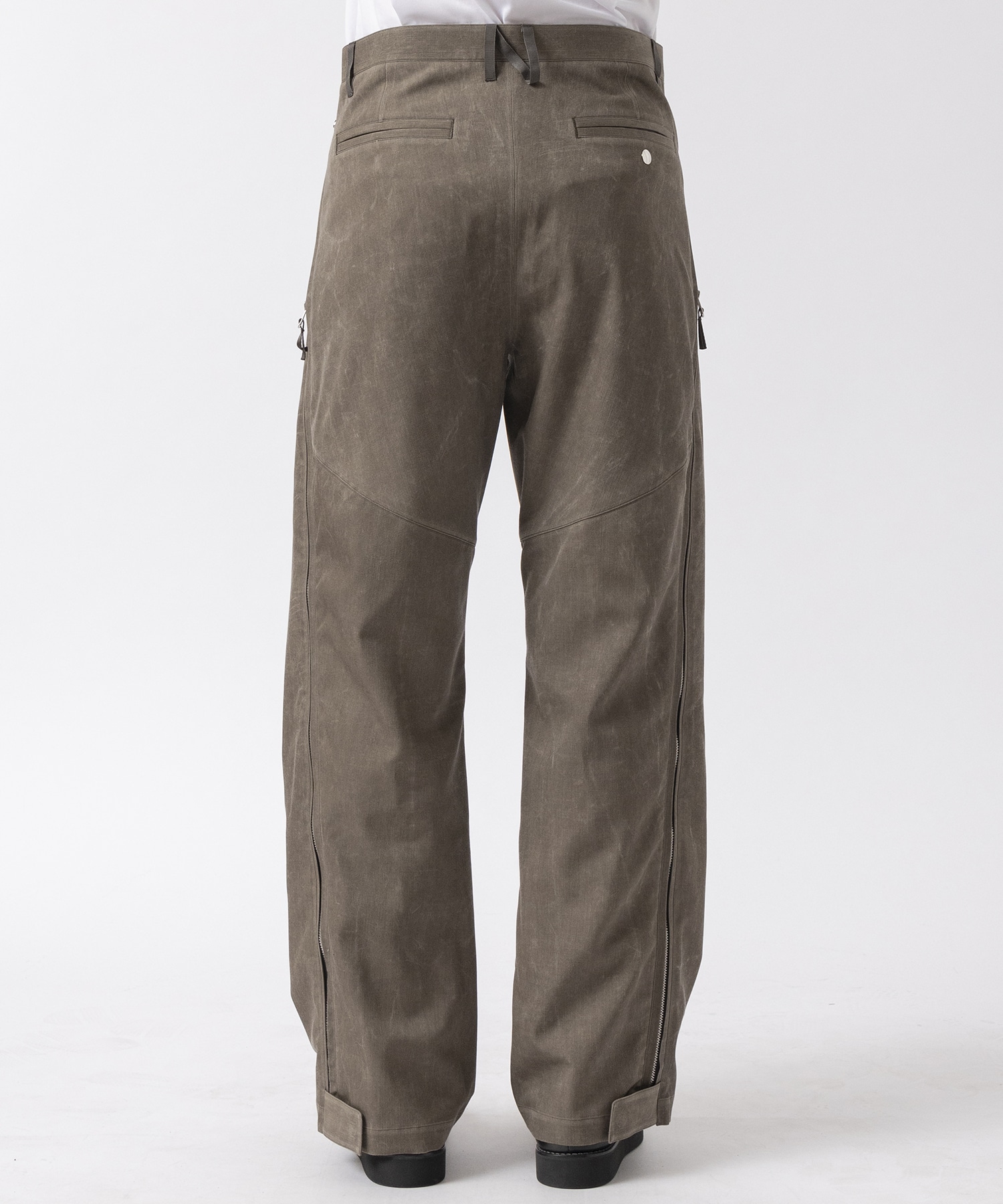 NATURAL DYED WOOLGABARDINE ZIP TROUSERS NULABEL CM1YOK42