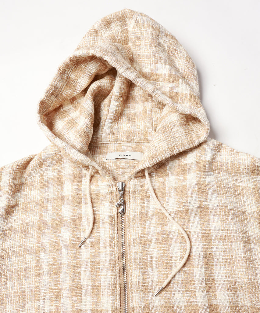 GINGHAM ZIP PARKA JieDa