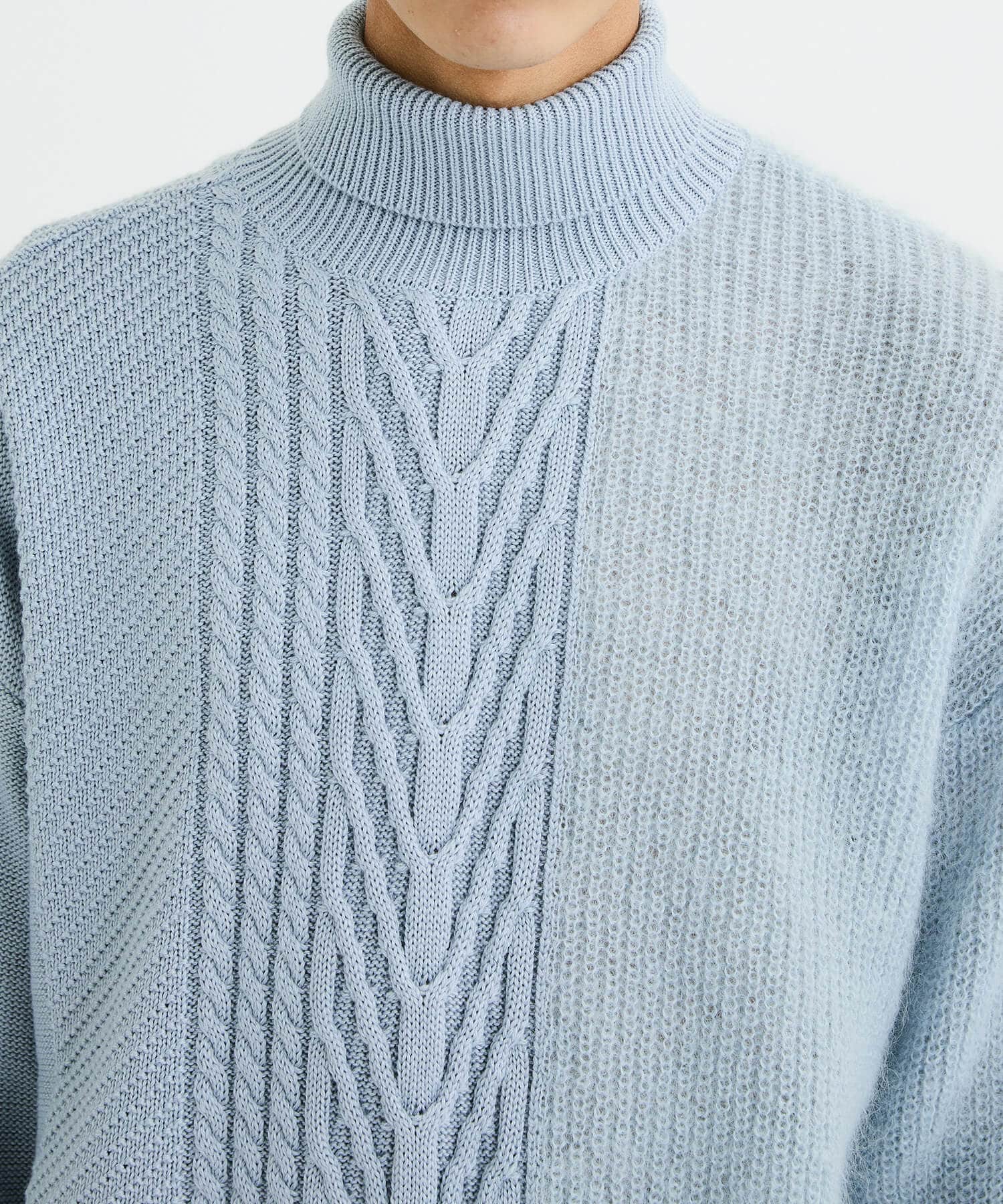 SWITCHING MOHAIR TURTLE KNIT JUHA