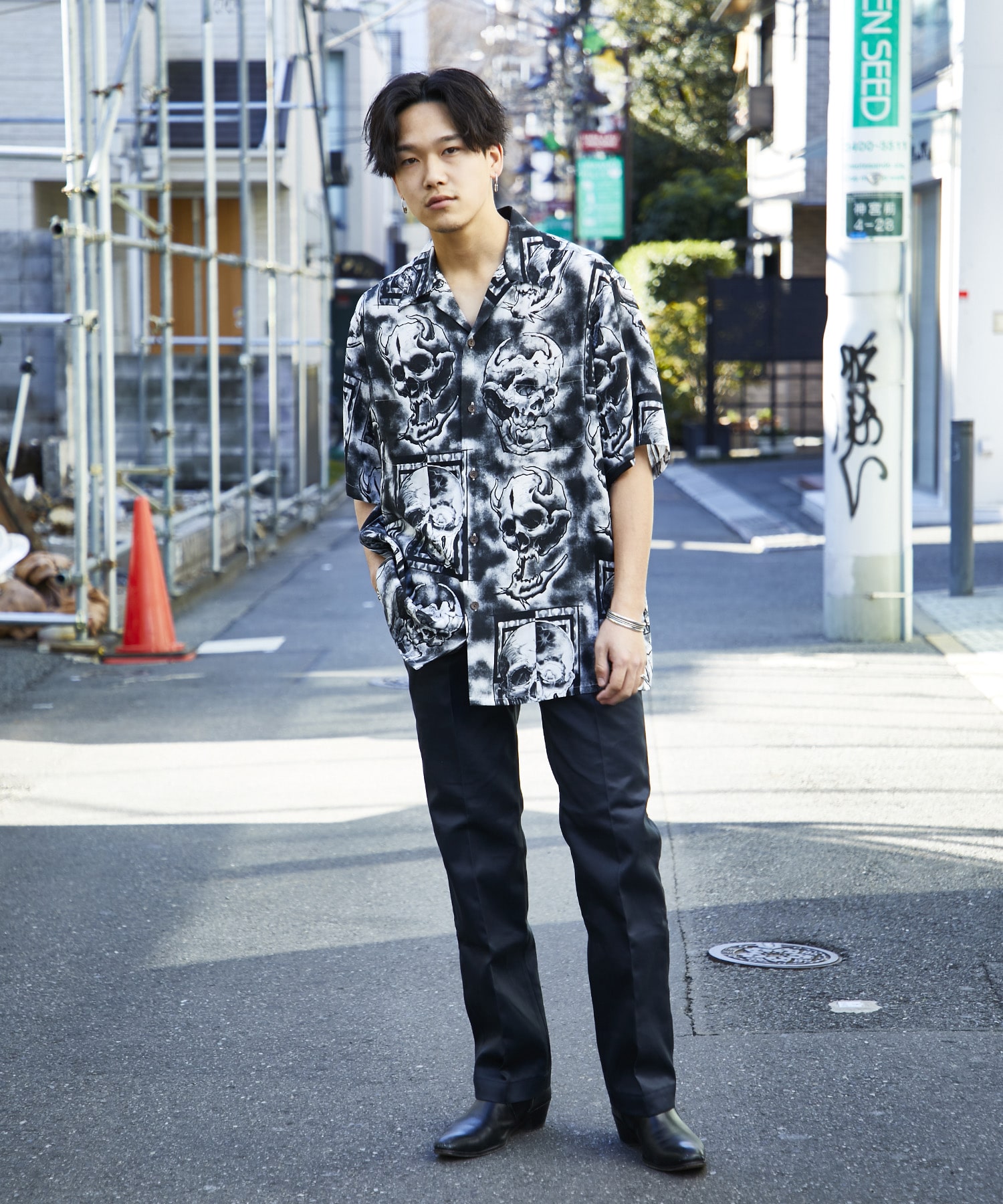 メンズ WACKO 22SS 56 TATTOO STUDIO HAWAIIAN SHIRT タトゥースタジオ