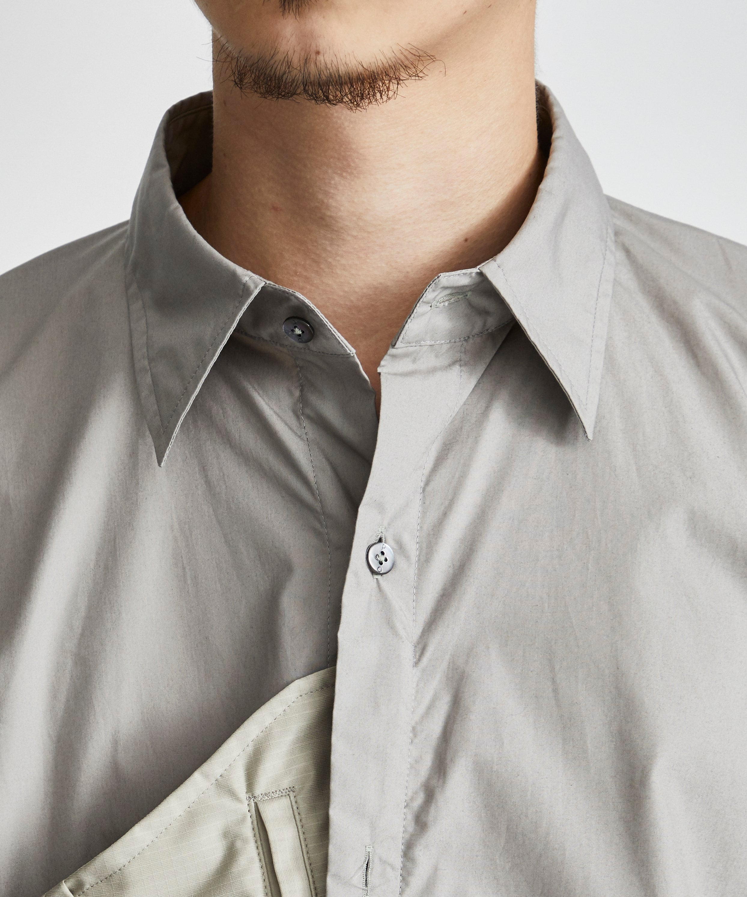 THE IN-OUT PACKABLE POCKET SHIRTS(1 LIGHT GREY): POLIQUANT: MENS