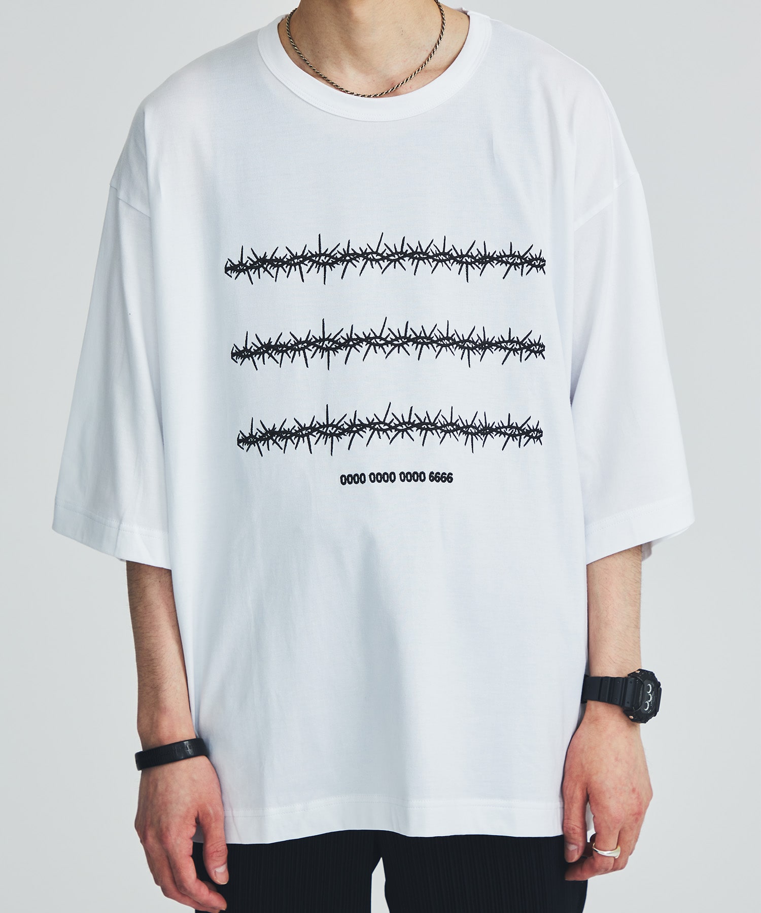 BARBED WIRE emb S/S BIG-T SHAREEF