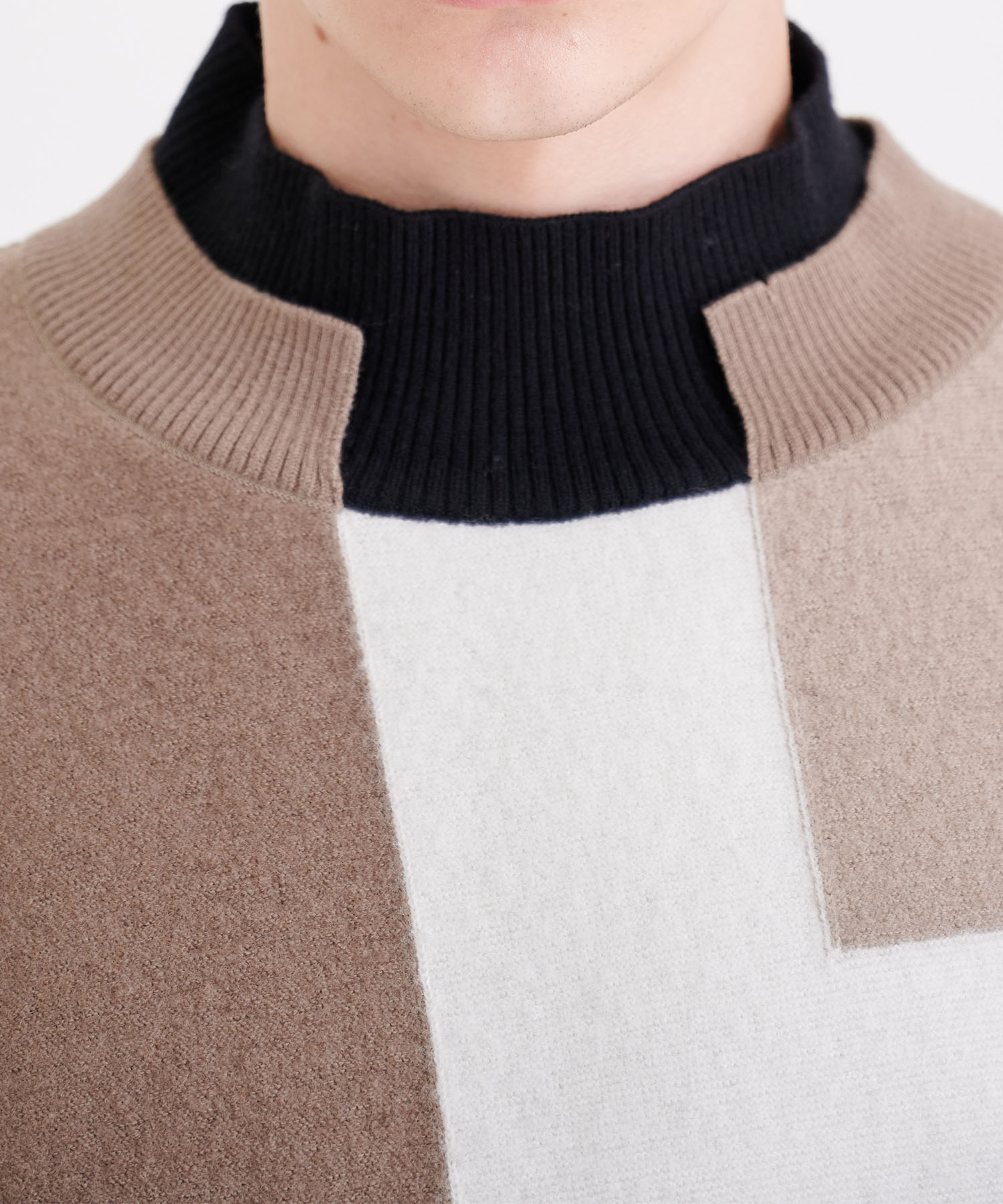 別注>3COLOR BLOCK TURTLE NECK KNIT｜CULLNI