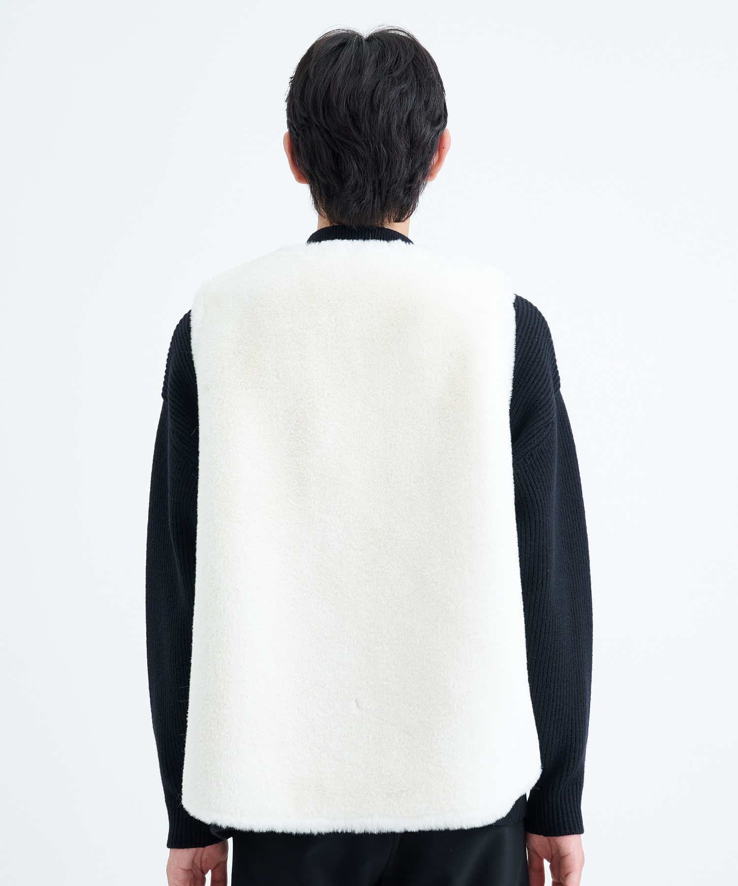 Side Open Eco Fur Zip Vest | CULLNI