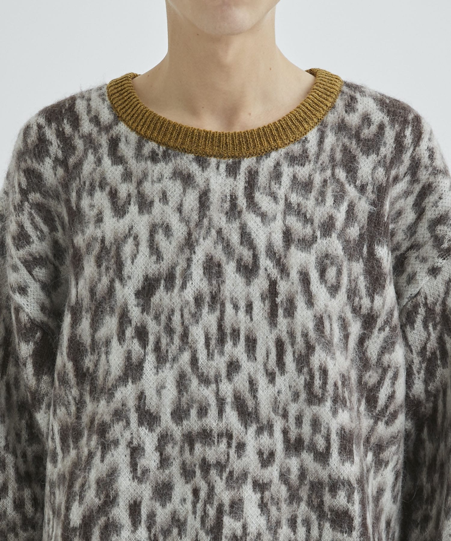 LEOPARD MOHAIR CREW NECK SWEATER WACKO MARIA