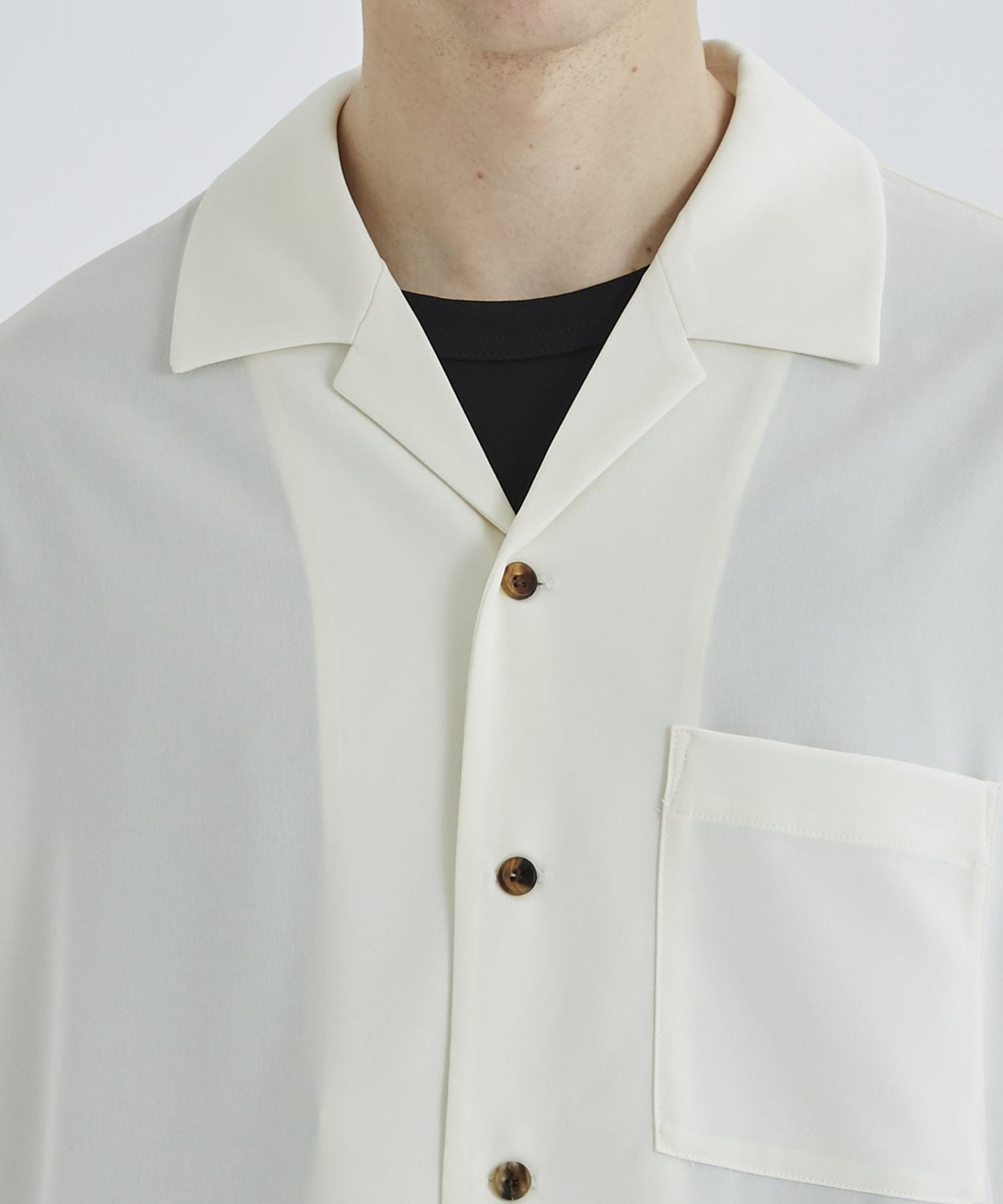 <別注>DROP SHOULDER OPEN COLLAR S/S SH ATTACHMENT