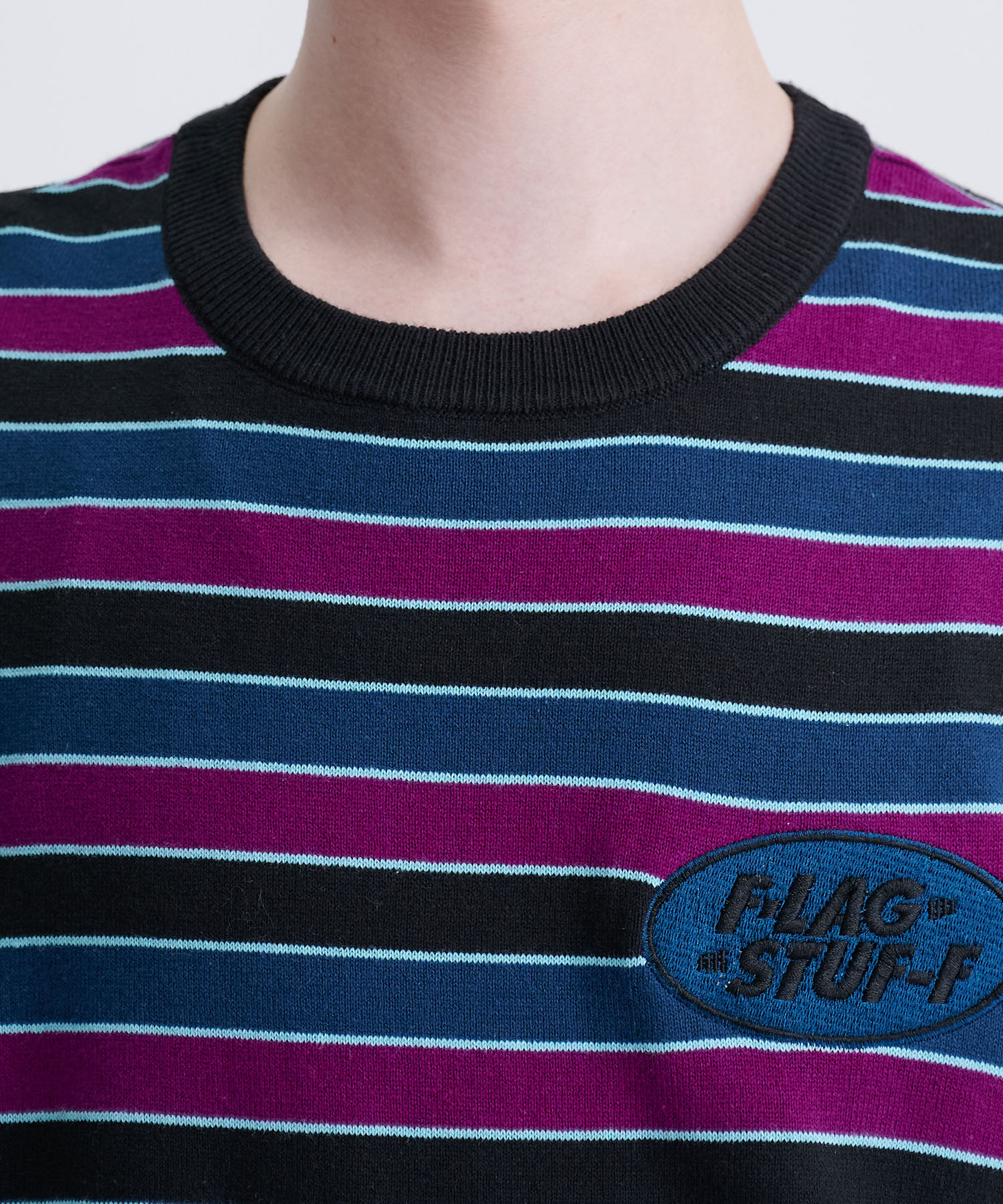 STRIPE LS COTTON SWEATER F-LAGSTUF-F