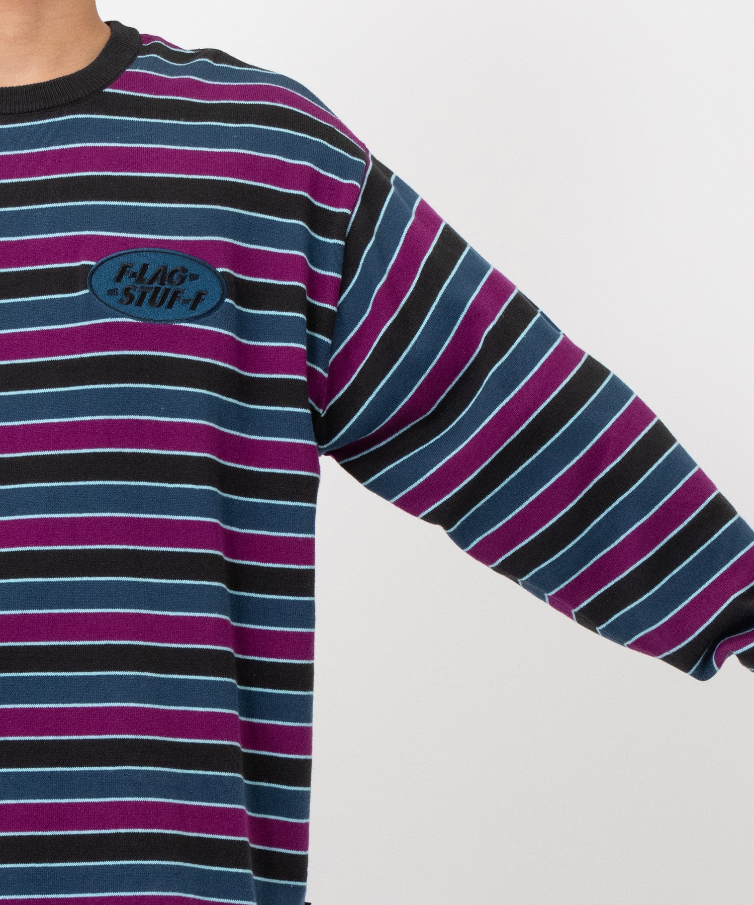 STRIPE LS COTTON SWEATER F-LAGSTUF-F
